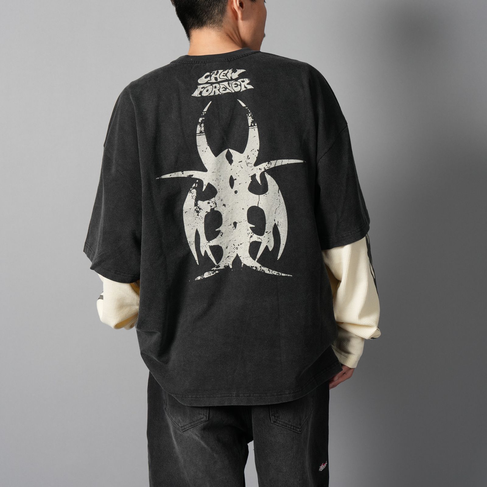 Roach Layered Longsleeve / ローチ レイヤード ロングスリーブ (クリーム/ブラック)