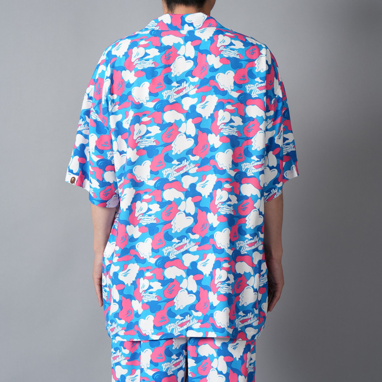 【コラボ】EU-MK8-0000-C03 / EU APE ALOHA SHIRT / BLUE / シャツ (ブルー)