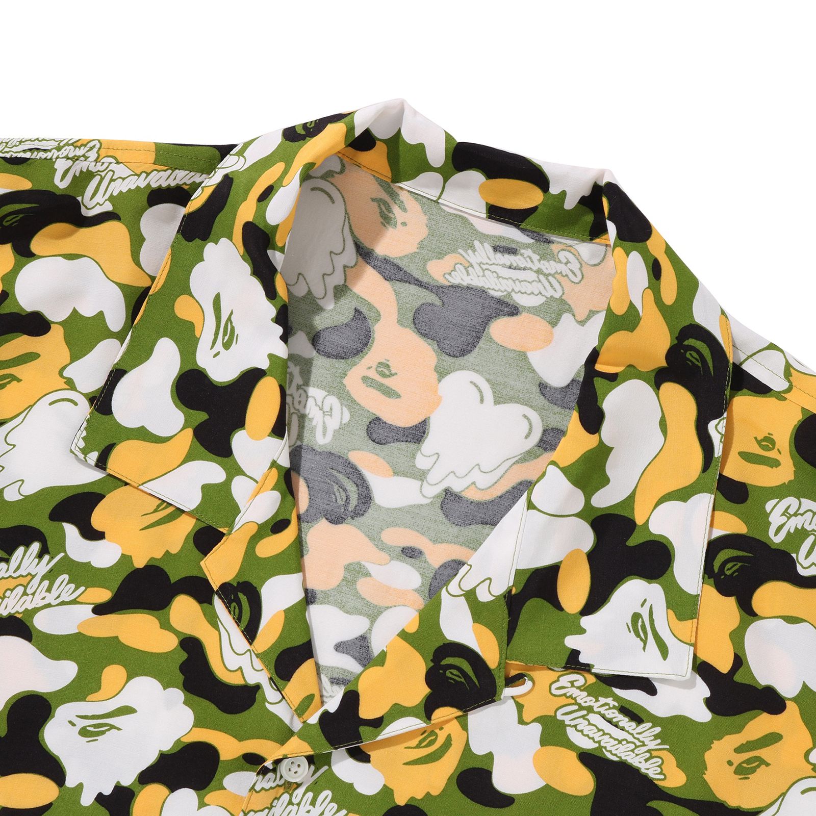 【コラボ】EU-MK8-0000-C02 / EU APE ALOHA SHIRT / GREEN / シャツ (グリーン)