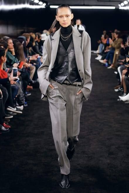 ランウェイモデル✨ALEXANDER WANG ウール レザー等 ミックスコート ランウェイモデル✨ALEXANDER WANG ウール レザー等 ミックスコート