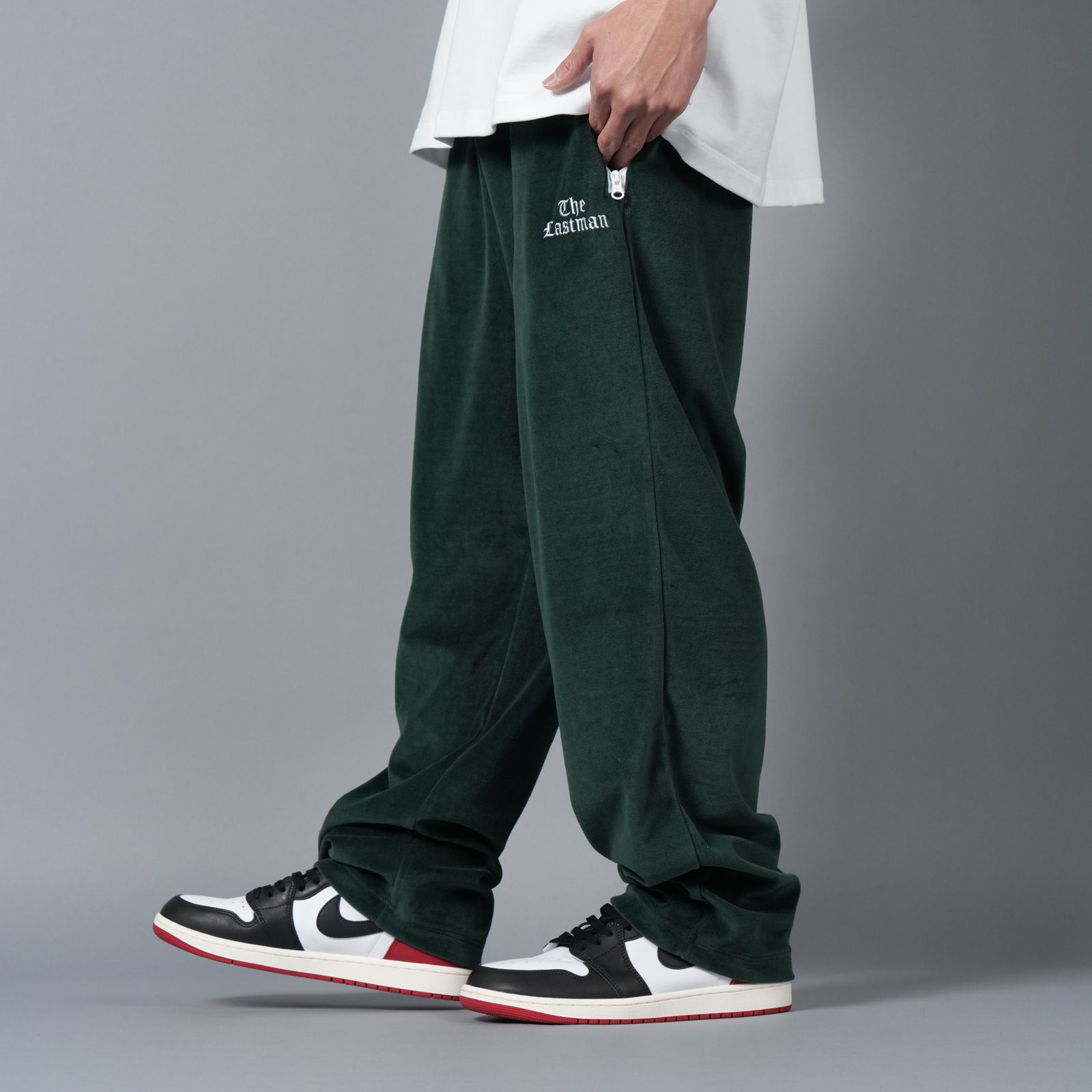 VELOUR TRACK PANTS / ベロア トラックパンツ (グリーン)