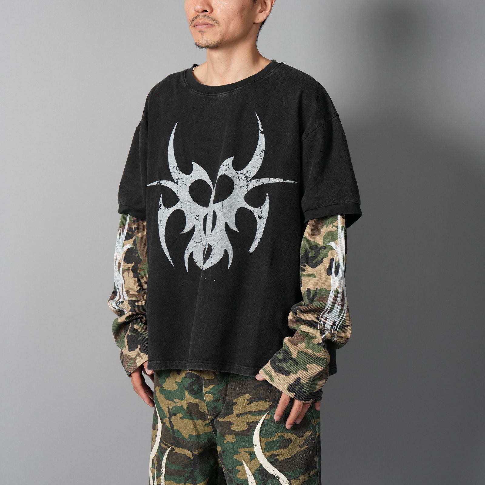 Roach Layered Longsleeve / ローチ レイヤード ロングスリーブ (ヴィンテージブラック/チェーンソー)