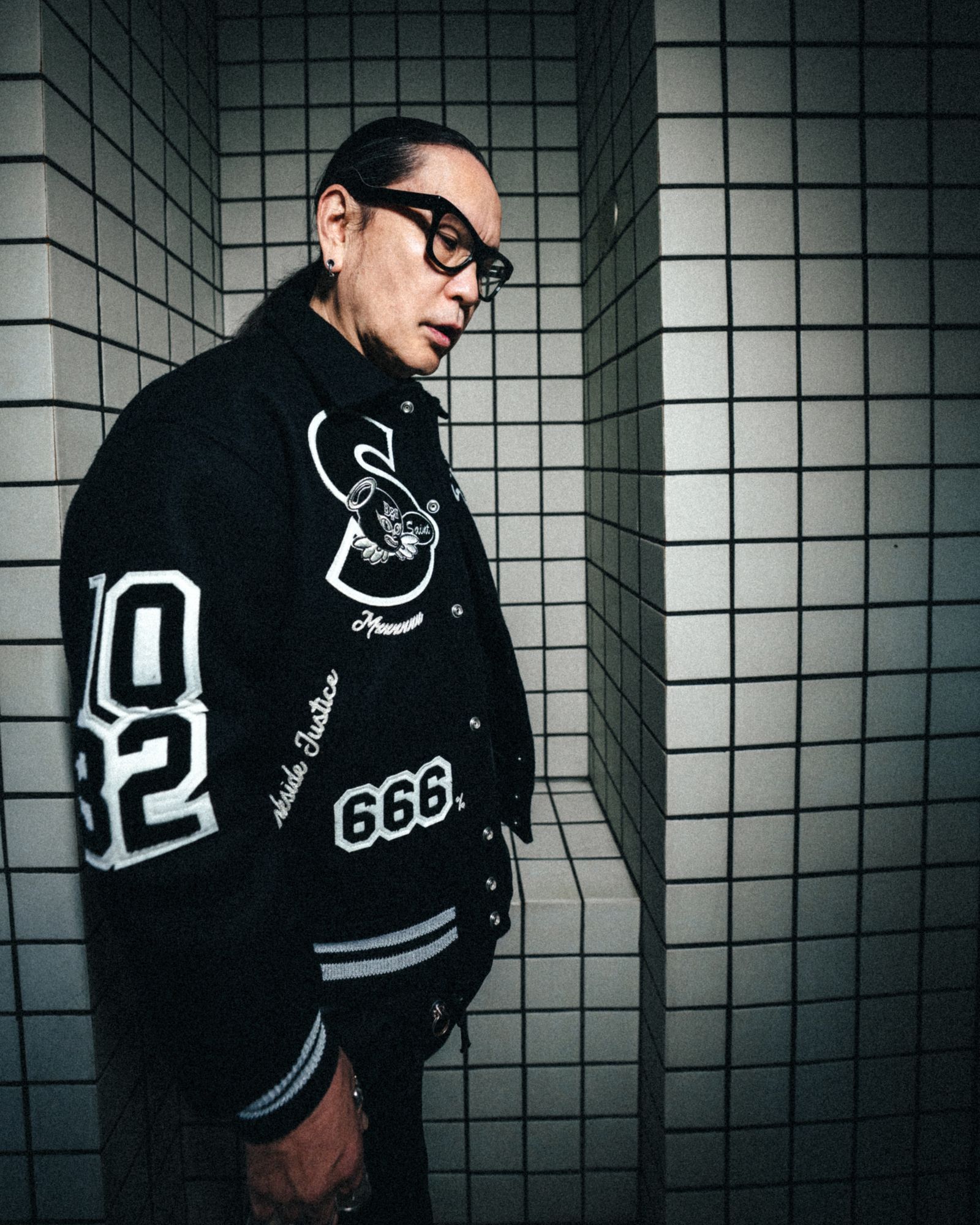 【コラボ】SM-MK8-0000-C34 / BH_VARSITY JKT / SNT HUNTER / BLK / スタジャン (ブラック)