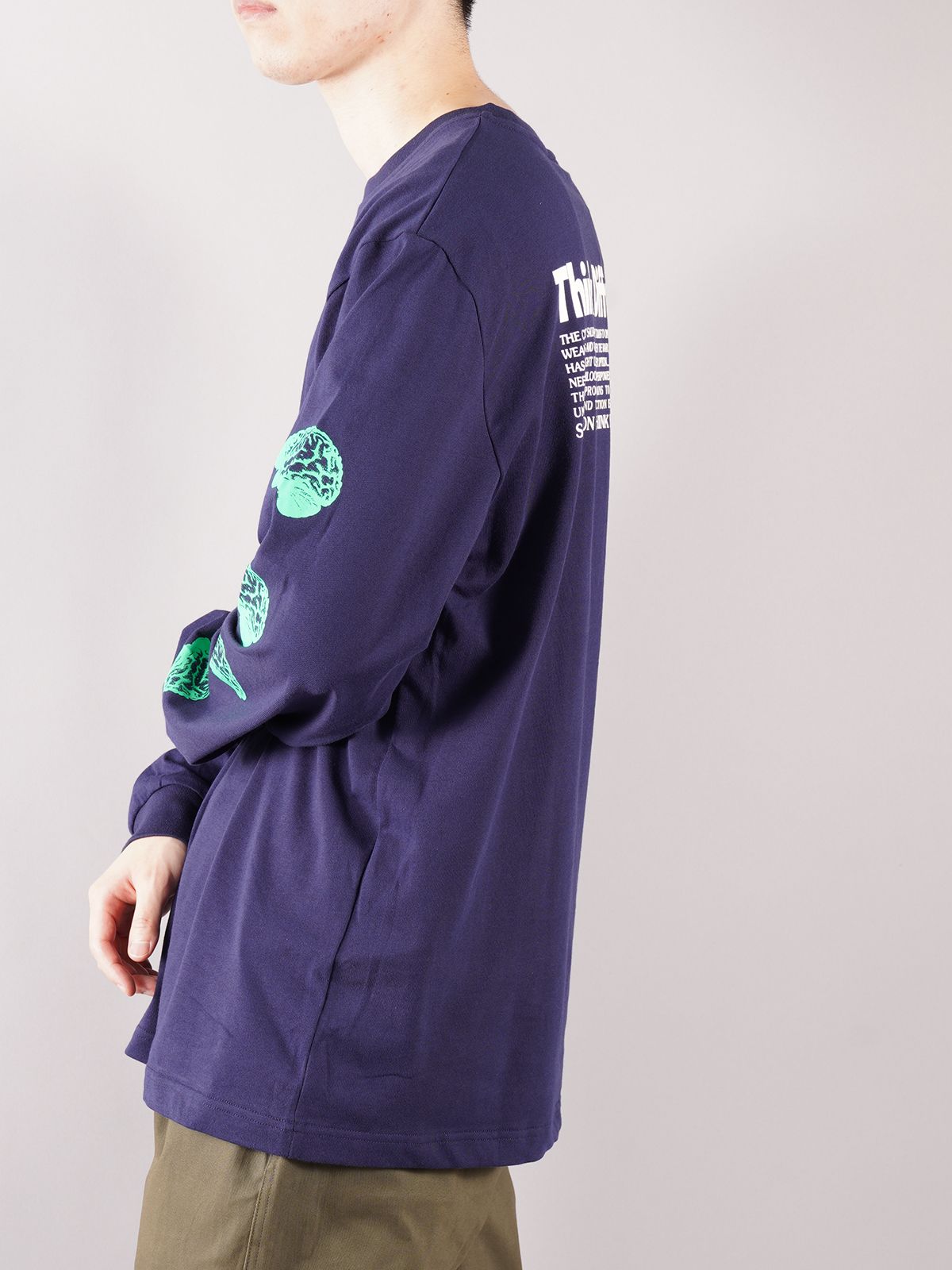【ラスト1点】 BRAIN L/S TEE / ブレイン ロングスリーブ Tシャツ (ネイビー)