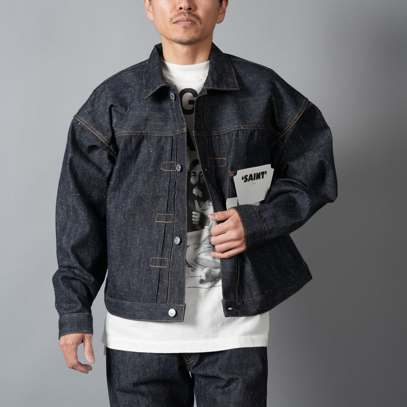 【残りわずか】【コラボ】SM-MK8-0000-C45 / BBJ_DENIM JACKET / REGID / BLUE / ベルベルジン デニムジャケット (リジッド)(ブルー)