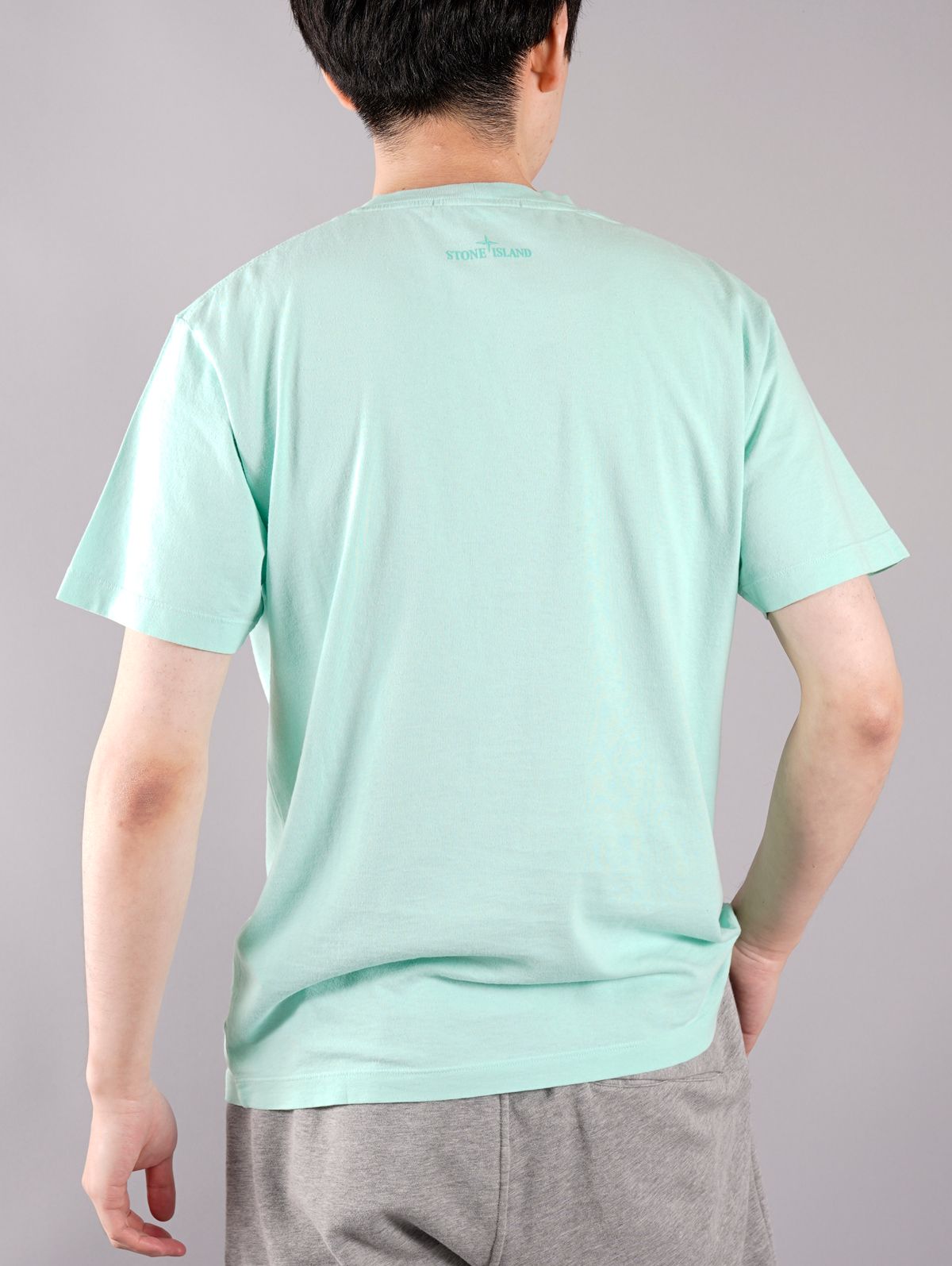 BLOCK ONE' / プリント Tシャツ / ミント / ガーメントダイ [2NS65]