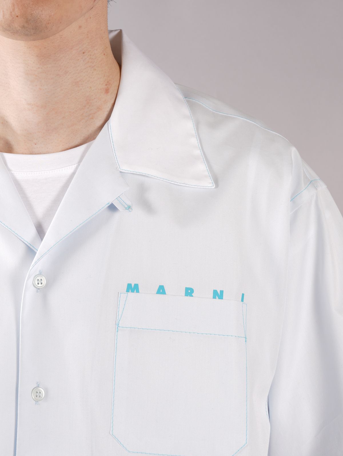 MARNI - ラスト1点 / ロゴプリント ポプリン製ボウリングシャツ 