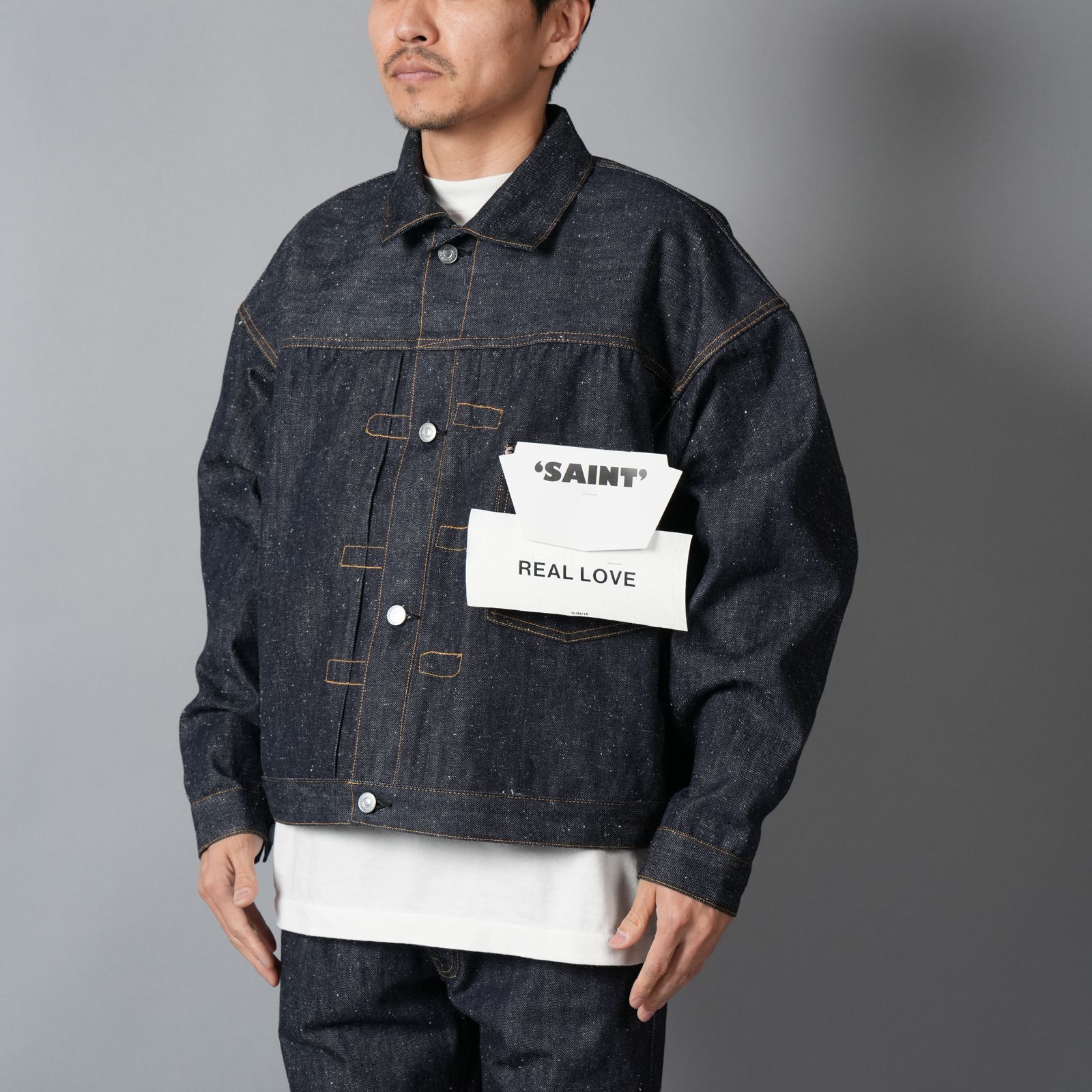 【残りわずか】【コラボ】SM-MK8-0000-C45 / BBJ_DENIM JACKET / REGID / BLUE / ベルベルジン デニムジャケット (リジッド)(ブルー)