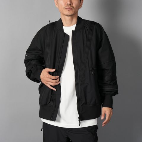 【限定】【D-VEC×ALMOSTBLACK】WINDSTOPPER 3L MA1 BLOUSON / ゴアテックス ラボ スリーレイヤー / ブルゾン [防水・防風] (ブラック)