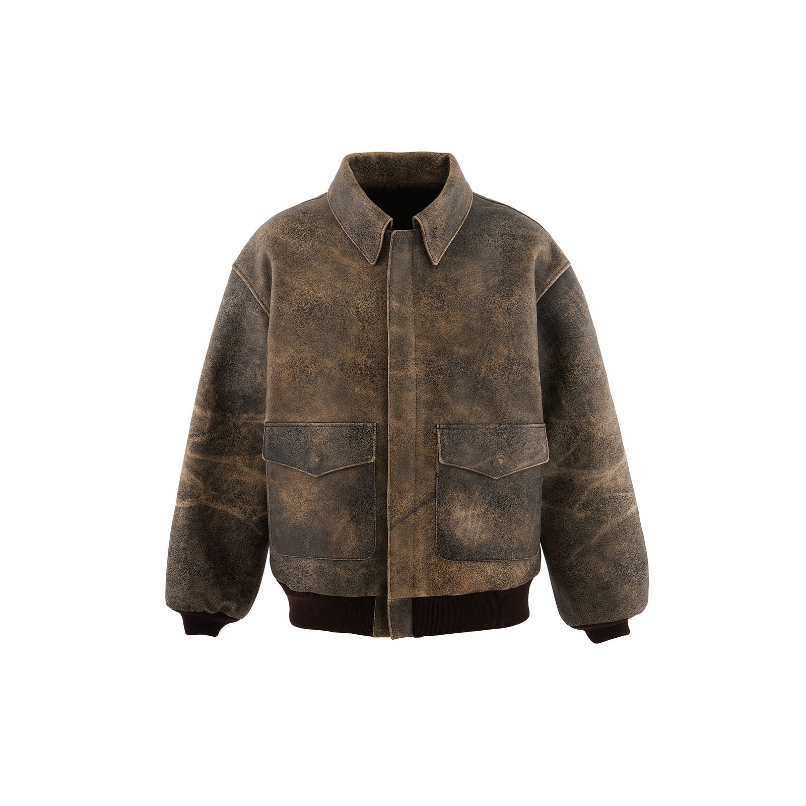 【コラボ】SM-HR1-0000-C80 / SRYM_LEATHER A2 JKT / BROWN / A2 / レザージャケット(ブラウン)