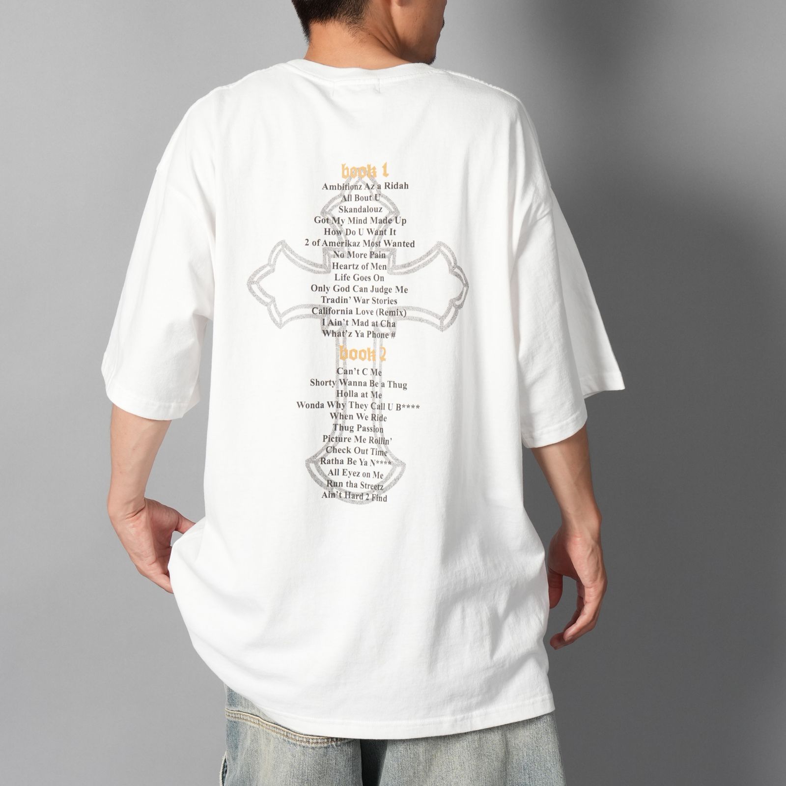 UIZZ-24036 / Tupac / All Eyez On Me Side Face Photo SSTee / Tシャツ (ホワイト)