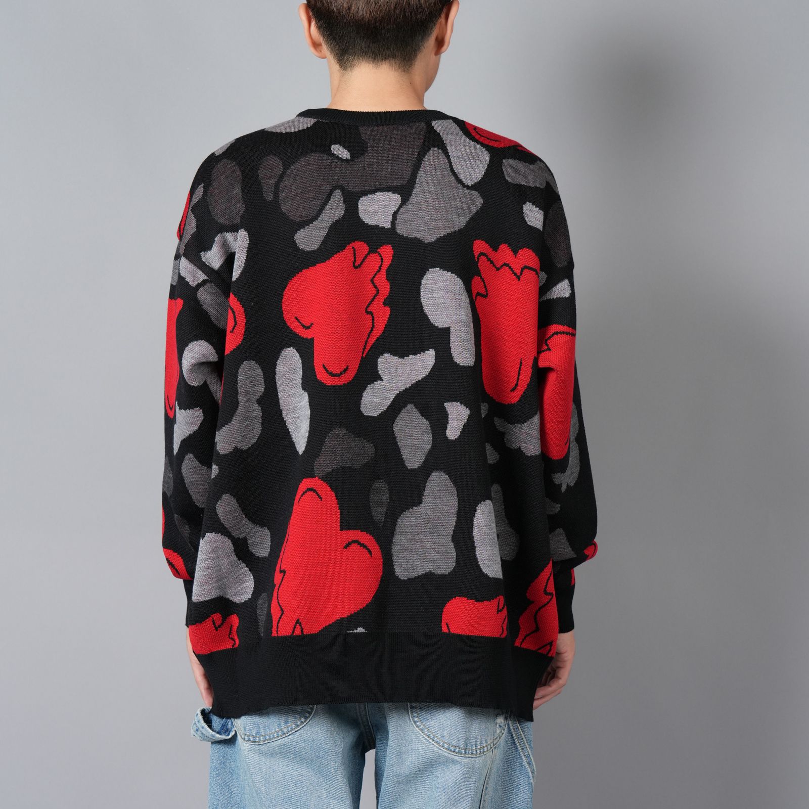 HEART CAMO KNIT / ハートカモニット (ブラック)