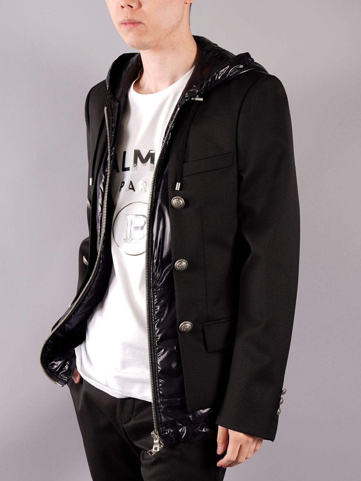 【ラスト1点】BH2 HOODED JACKET W / ZIPPED SW / フーデッド ジャケット (テーラード&ナイロンジャケット) / ブラック / メンズ