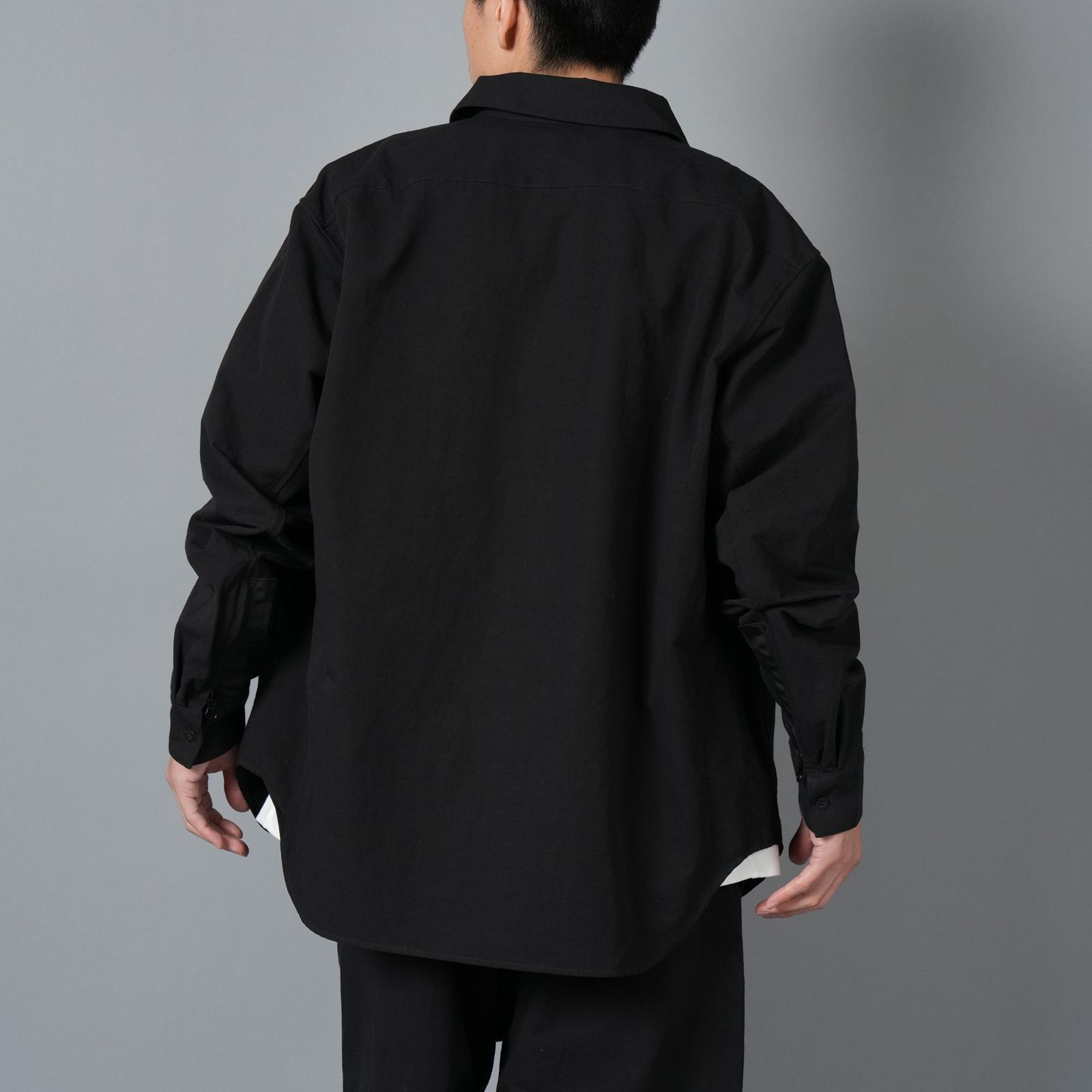 【ラスト1点】【限定】WATER REPELLENT NATURAL FABRIC SHIRT OUTERWEAR / シャツ (ブラック)