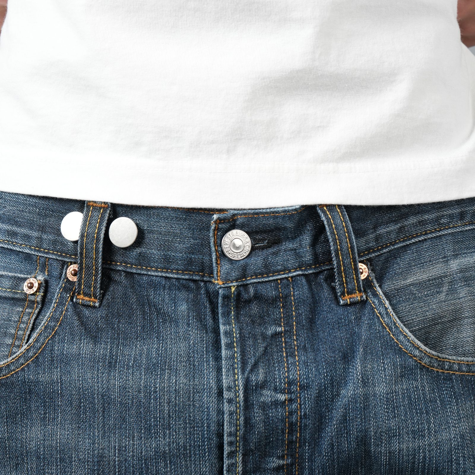 【ラスト1点】BASICKS x Vintage Levi's Heart Pocket Denim / ハートポケットデニム [32インチ] (ブルー)