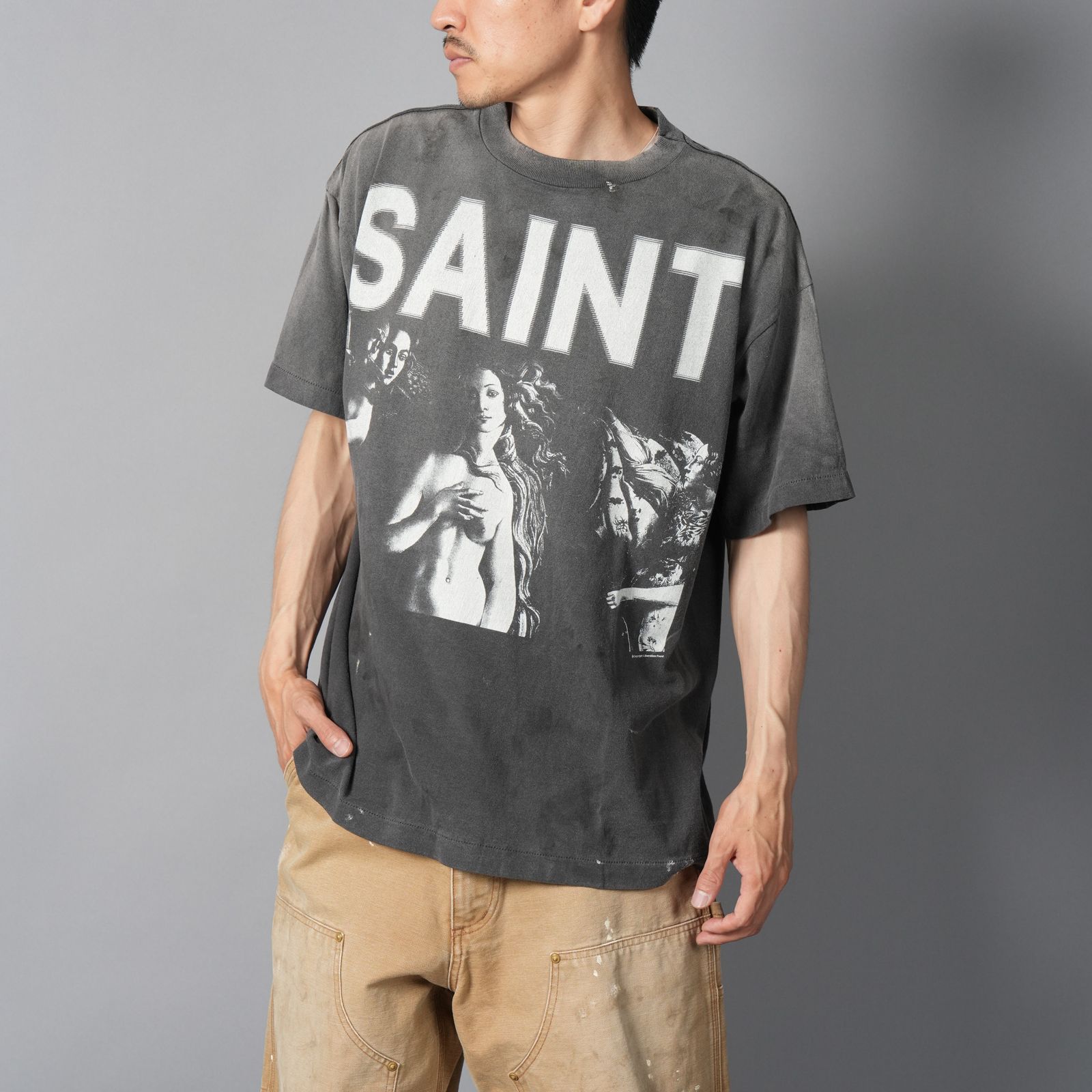 【ラスト1点】SM-HR1-0000-004 /SS TEE / SAINT MARIA / BLACK / Tシャツ (ブラック)