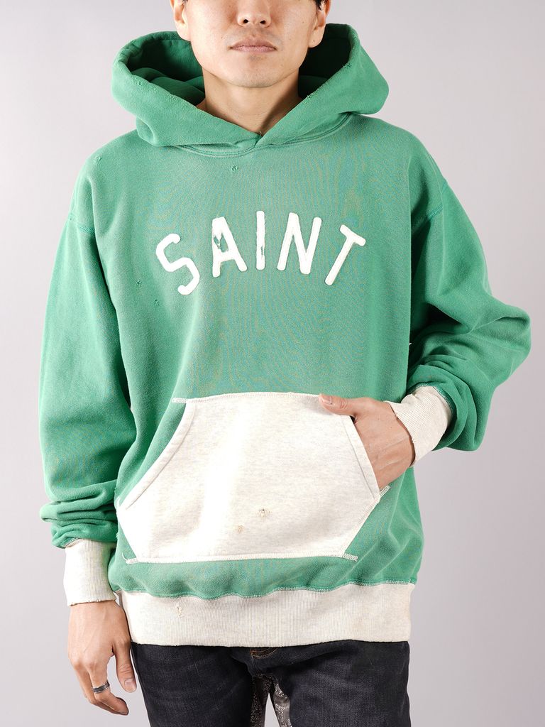 ©SAINT M×××××× ラスト1点 SM-S22-0000-041 HOODIE FELT フーディー (グリーン)  Confidence