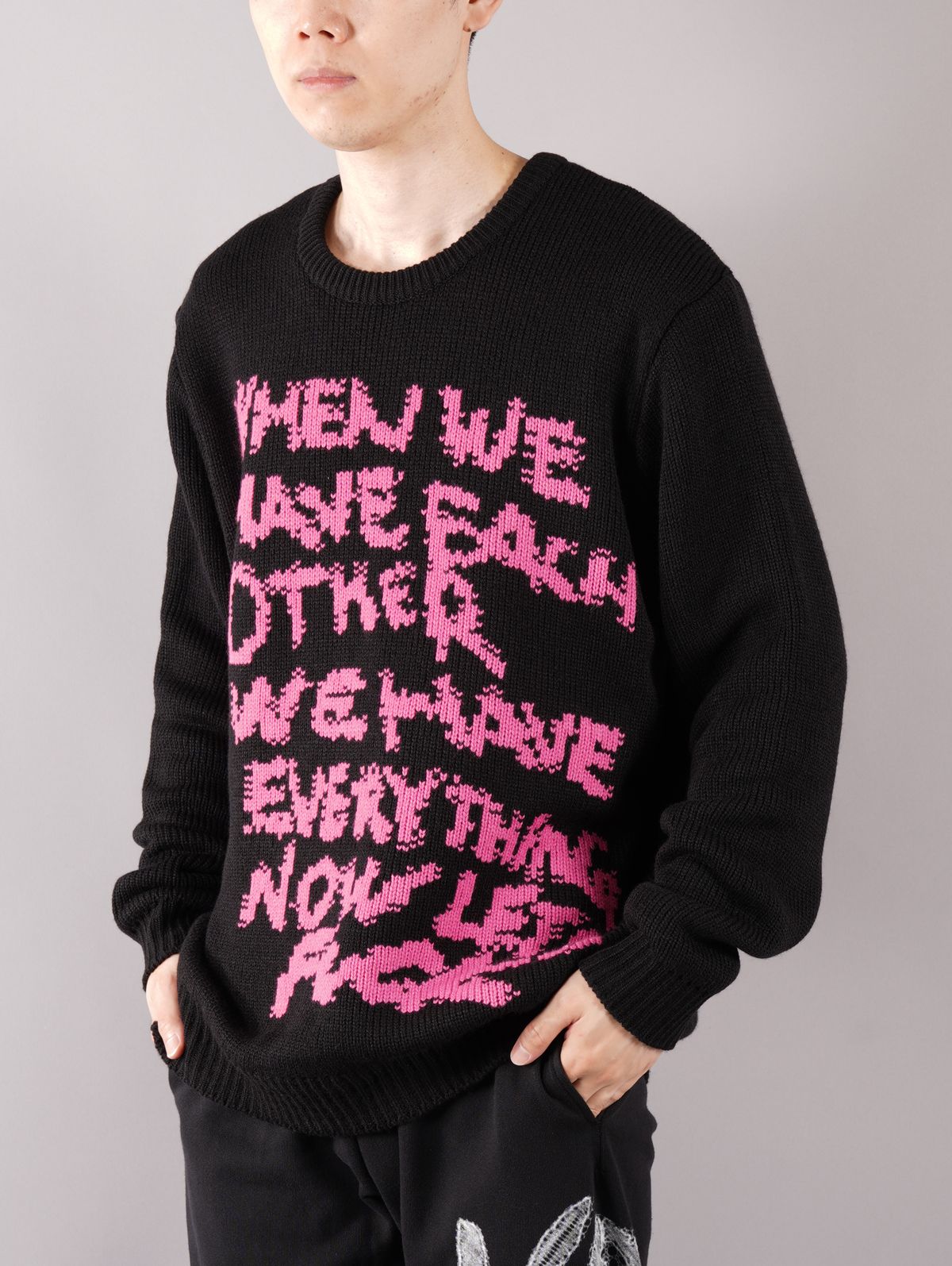ラスト1点 / NOWLETS FUCK KNIT SWEATER / ナウレッツ ファック ニット セーター (ブラック)