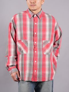 【ラスト1点】【限定品】 SM-S23-0000-088 / SA_FRANNL SHRT / ネルシャツ (レッド)