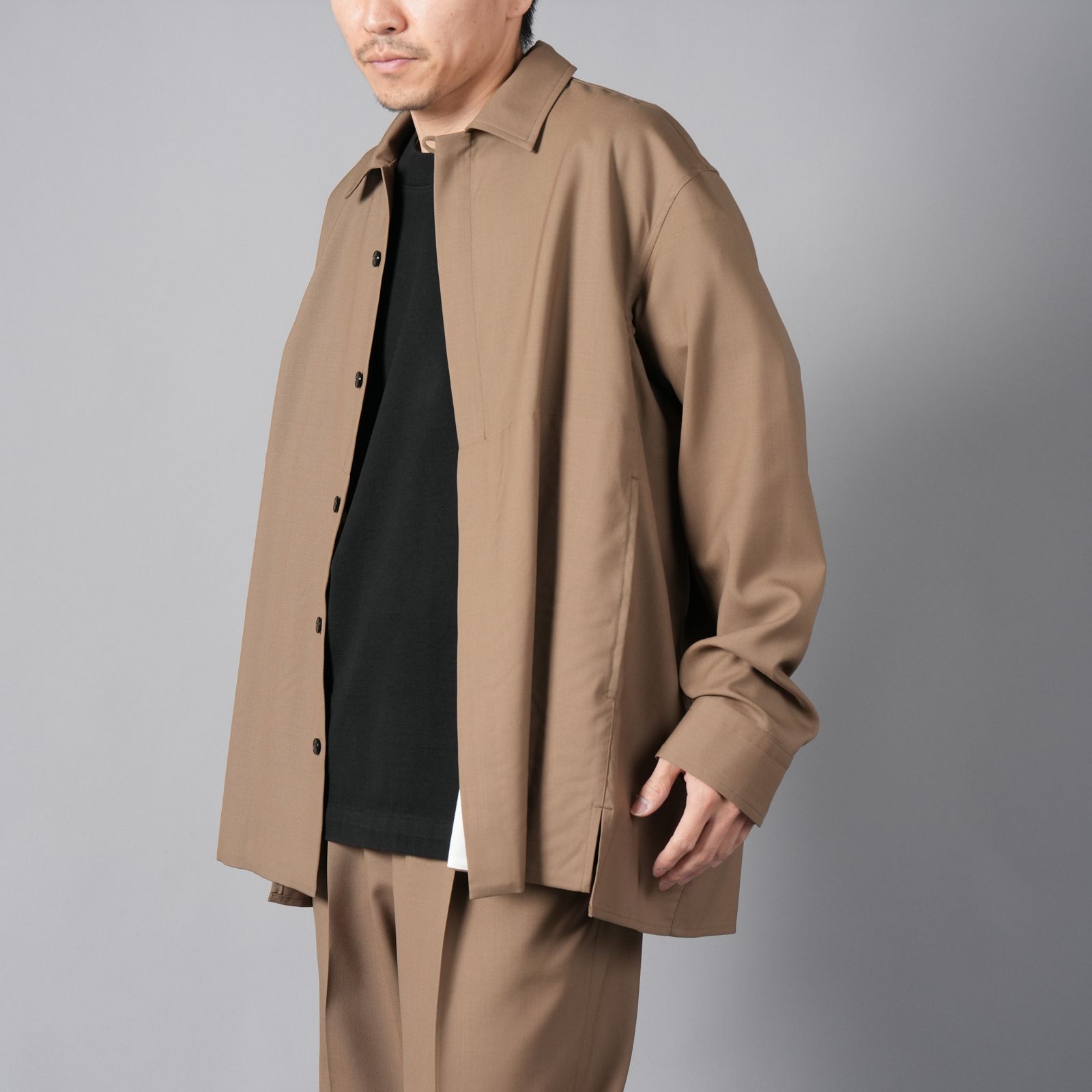 NEE クラッシュシャツ　ベージュ　XL NTN - 【ラスト1点】ASCENT FLY FRONT SHIRT / アセント フライ