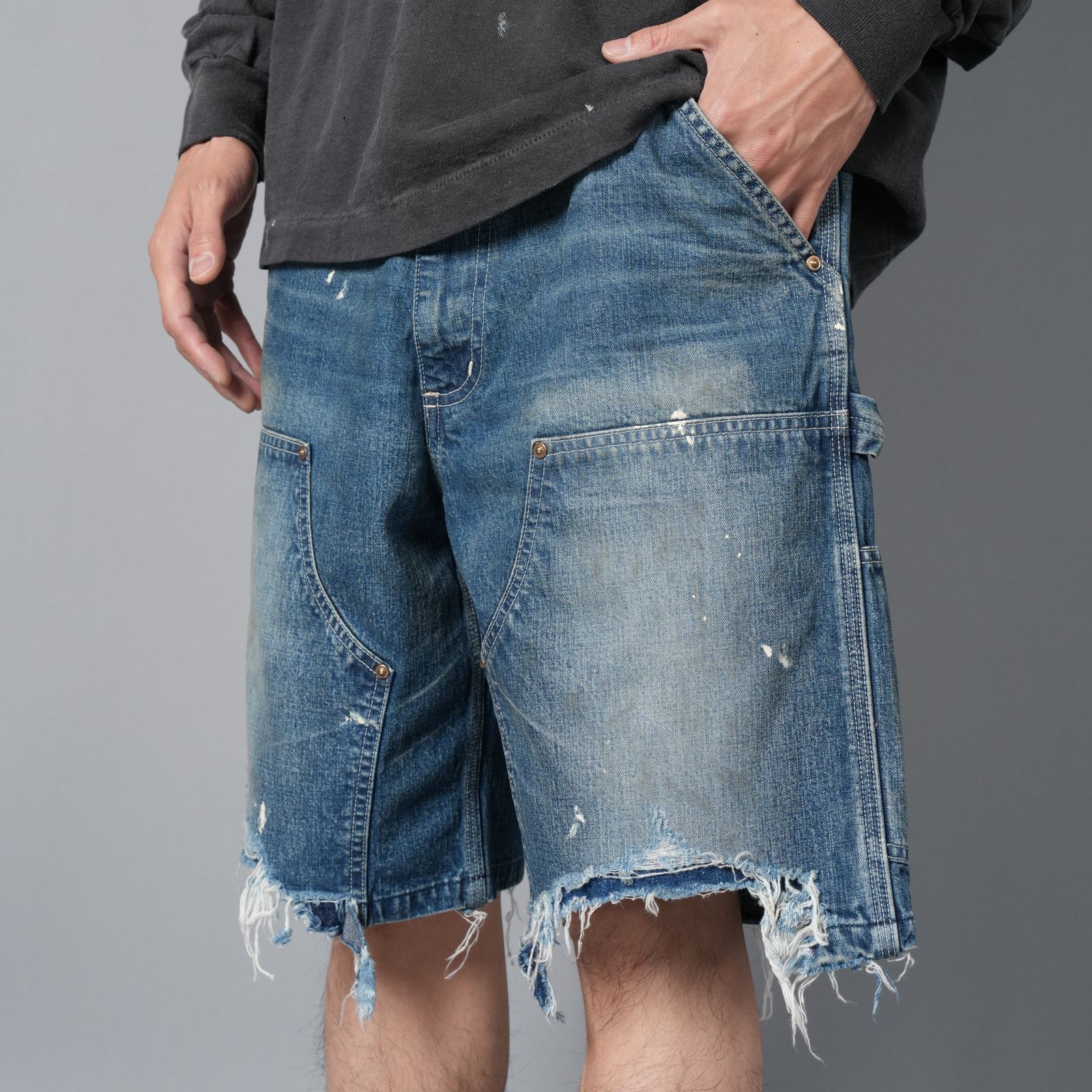 【ラスト1点】SM-HR8-0000-073 / DOUBLE KNEE SHORTS / BLUE / ダブルニーショーツ (ブルー)