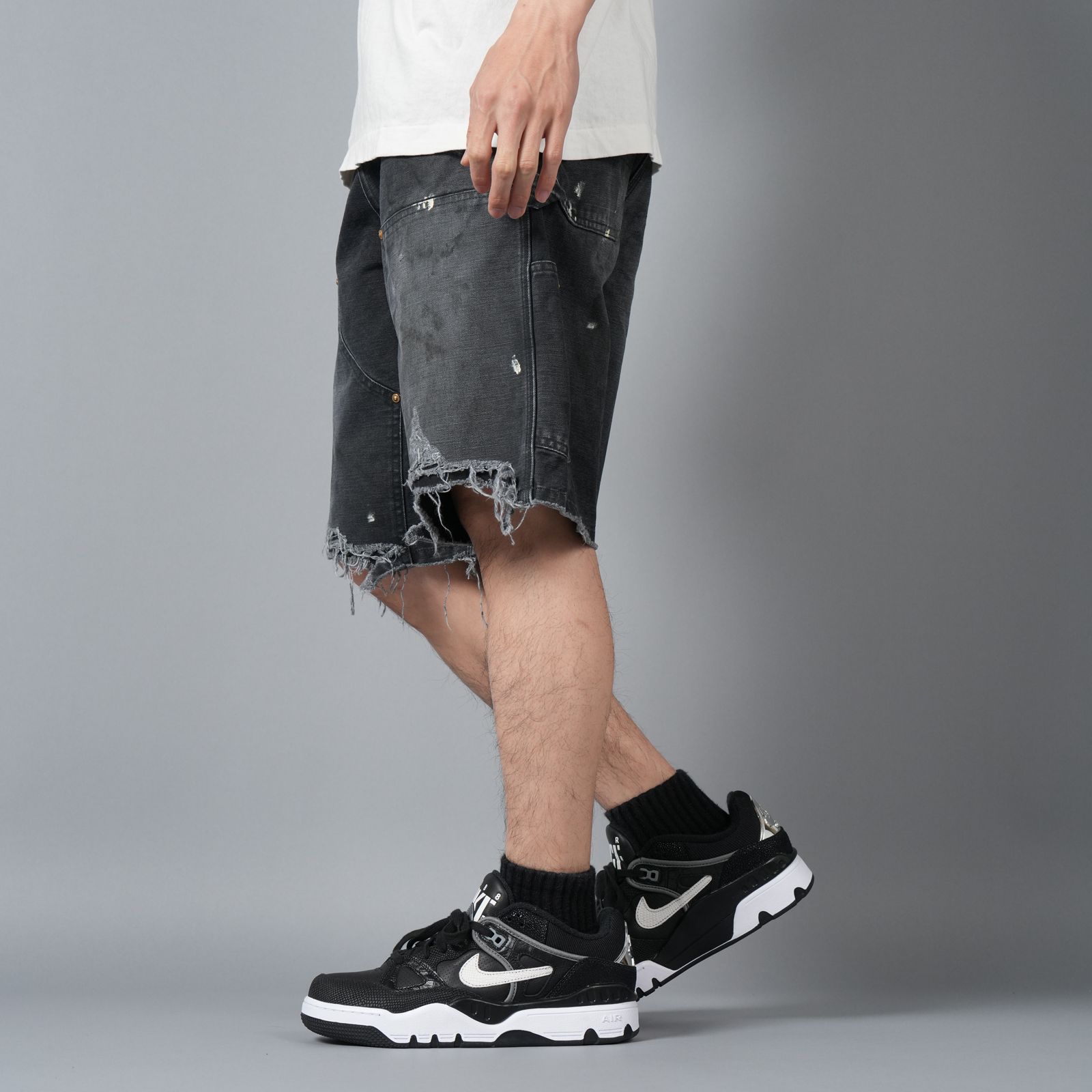 SM-HR8-0000-071 / DOUBLE KNEE SHORTS / BLACK / ダブルニーショーツ (ブラック)