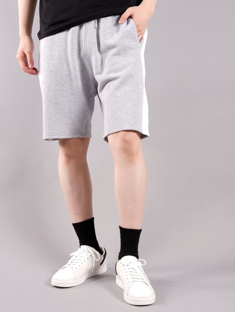 【ラスト1点】BERMUDA SHORTS - BALMAIN RIBBED / バミューダ ショーツ (スウェット ショートパンツ) / グレー / コットン / メンズ