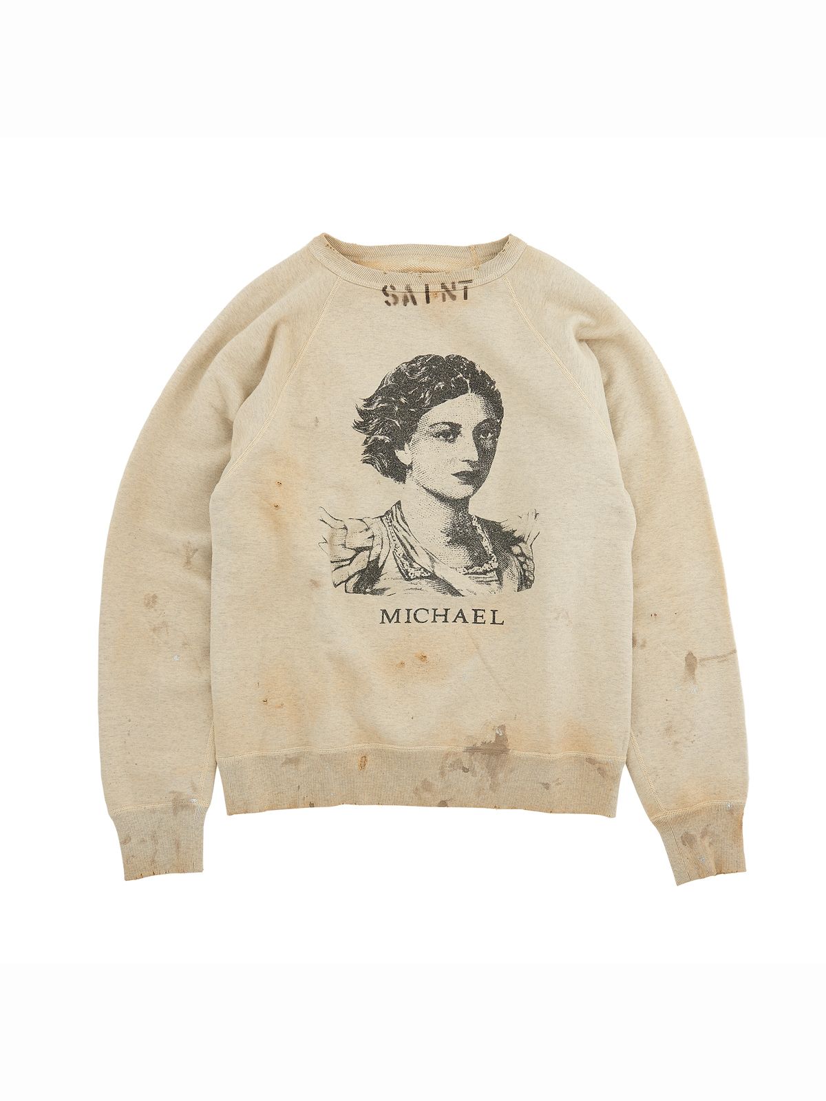 SAINT M×××××× - ラスト1点 / SM-S21-0000-024 / RAGLAN SWEAT SH_mich_GRY / ラグランスウェット  ミカエル (グレー) | Confidence