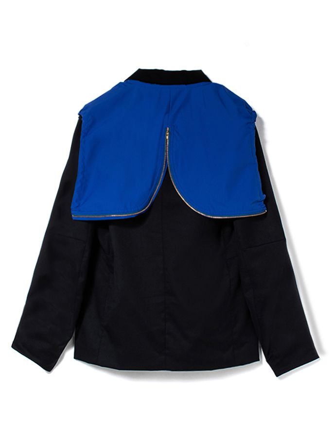 【ラスト1点】WATER REPELLENT WOOL STRETCH FLANNEL SAILOR HOOD JACKET / ジャケット (ネイビー)