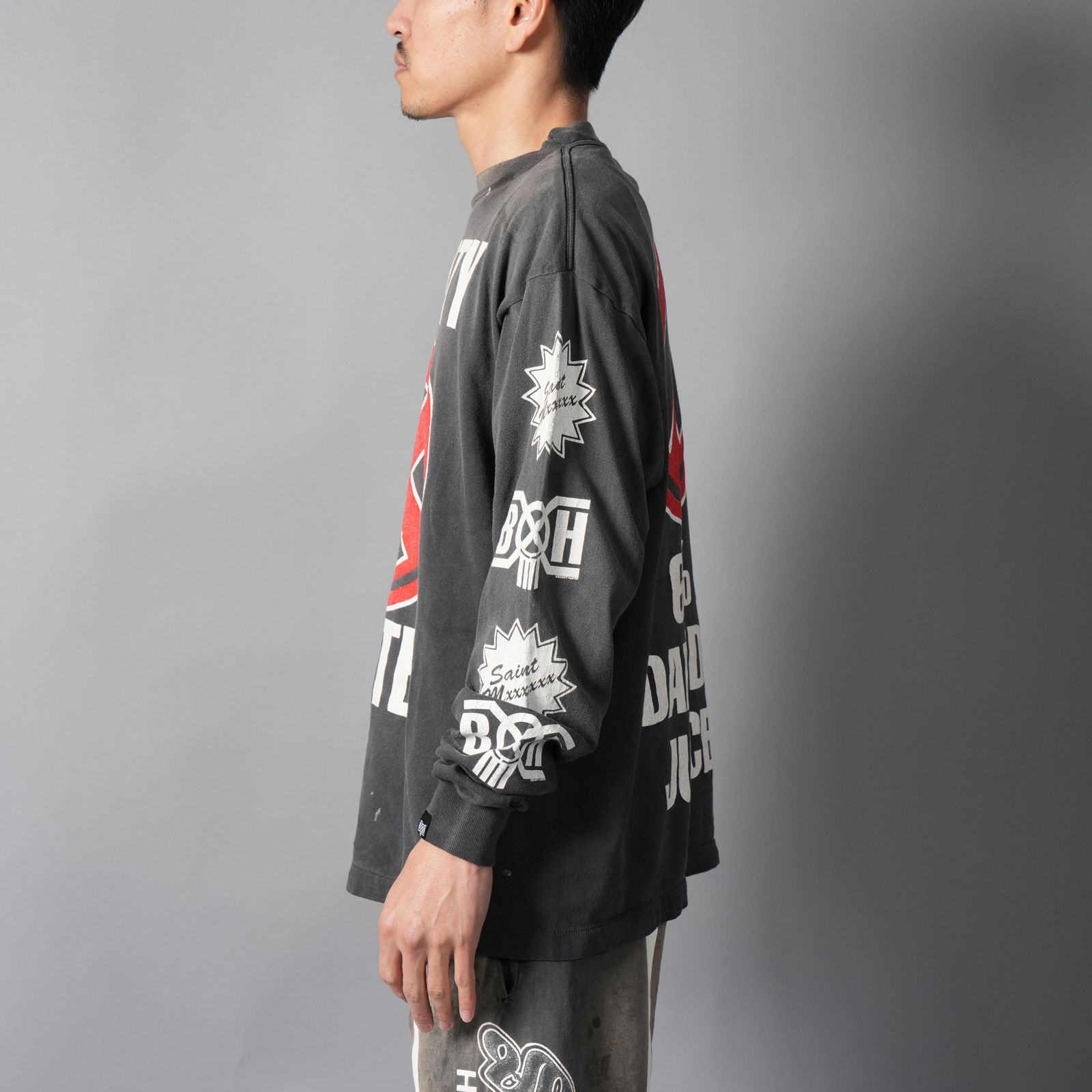 【ラスト1点】【コラボ】SM-MK8-0000-C31 / BH_LS T-SHIRT / SAINTY HUNTER / ロンT・カットソー(ブラック)