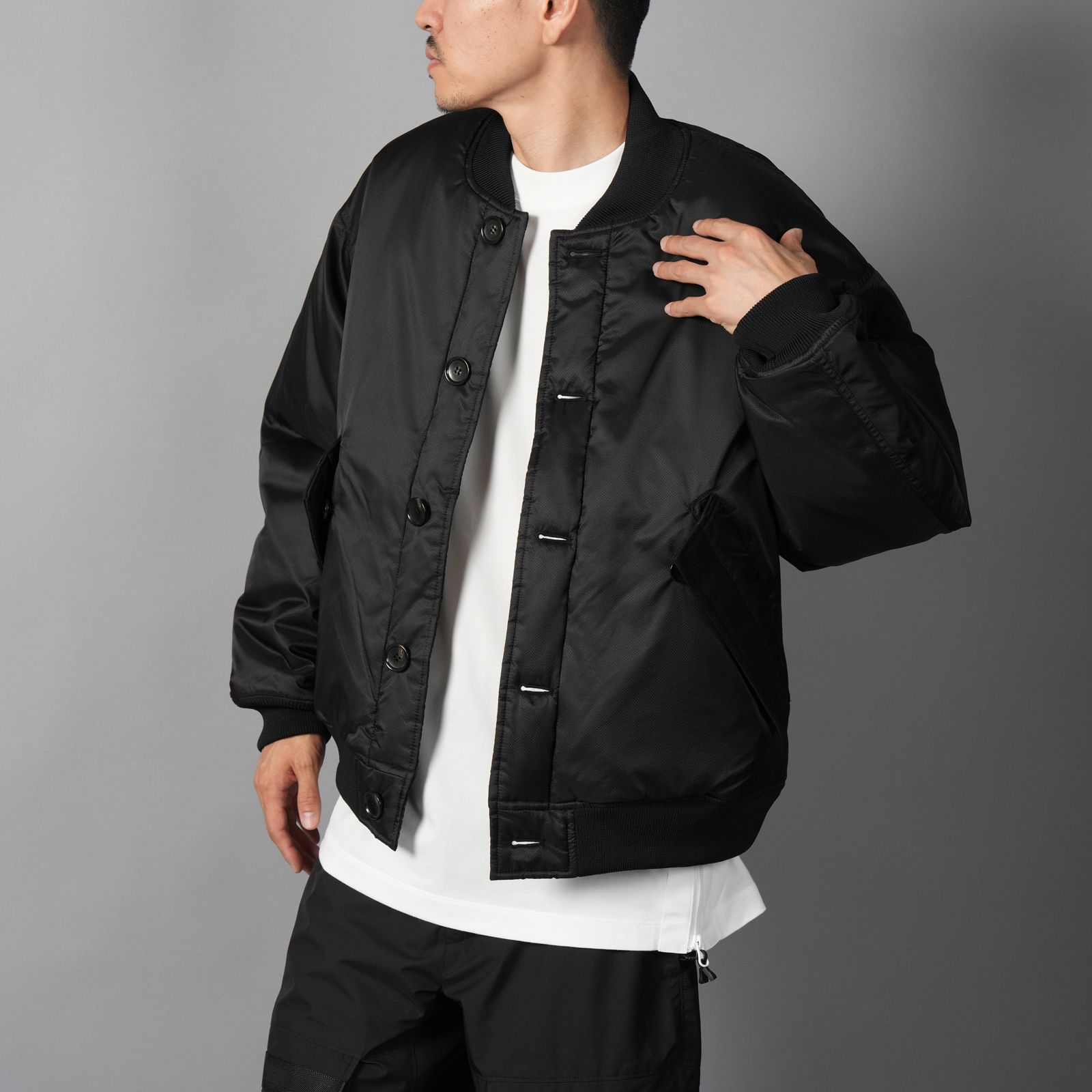 WR REAMIDE DOBBY FLIGHT JACKET  / フライトジャケット (ブラック)
