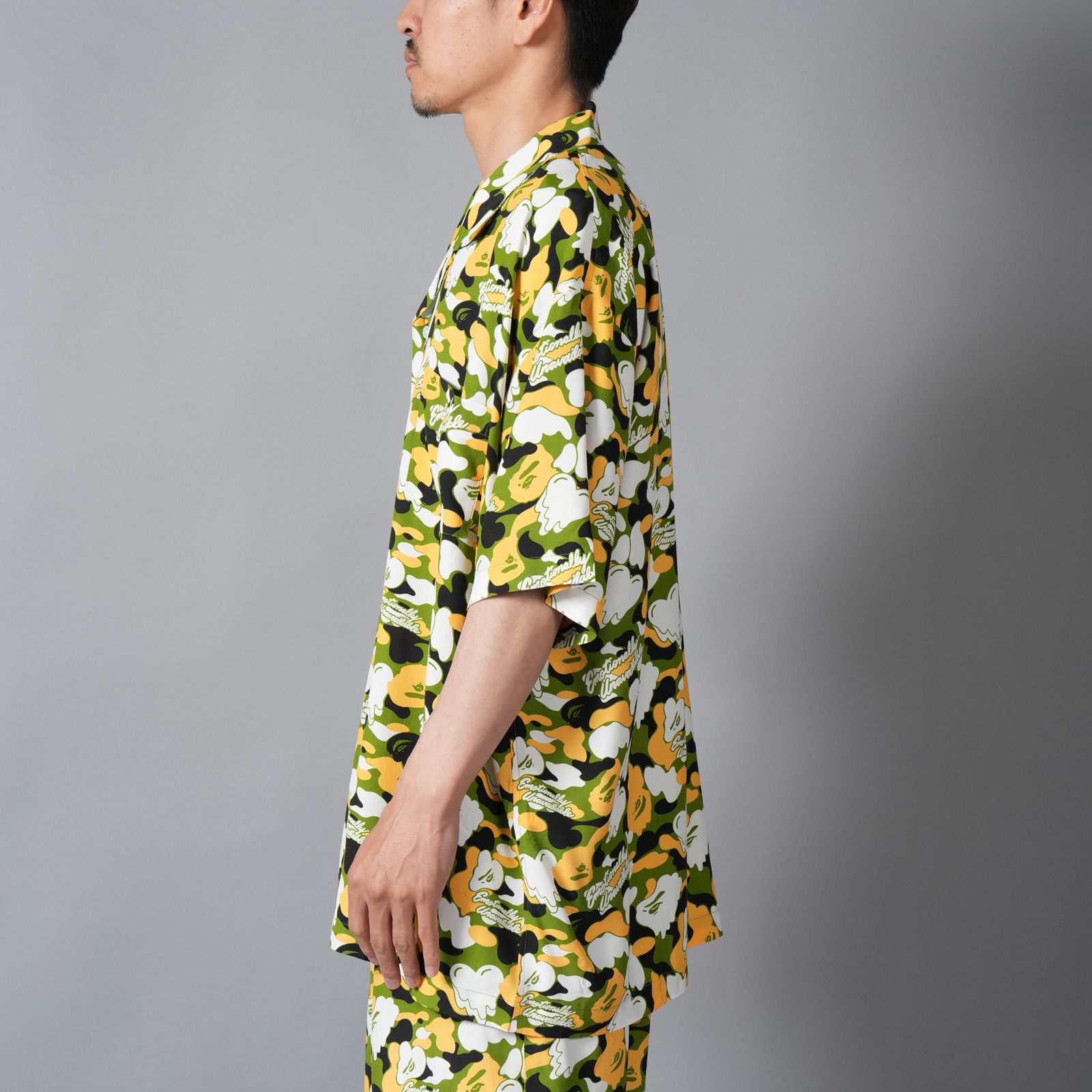 【コラボ】EU-MK8-0000-C02 / EU APE ALOHA SHIRT / GREEN / シャツ (グリーン)