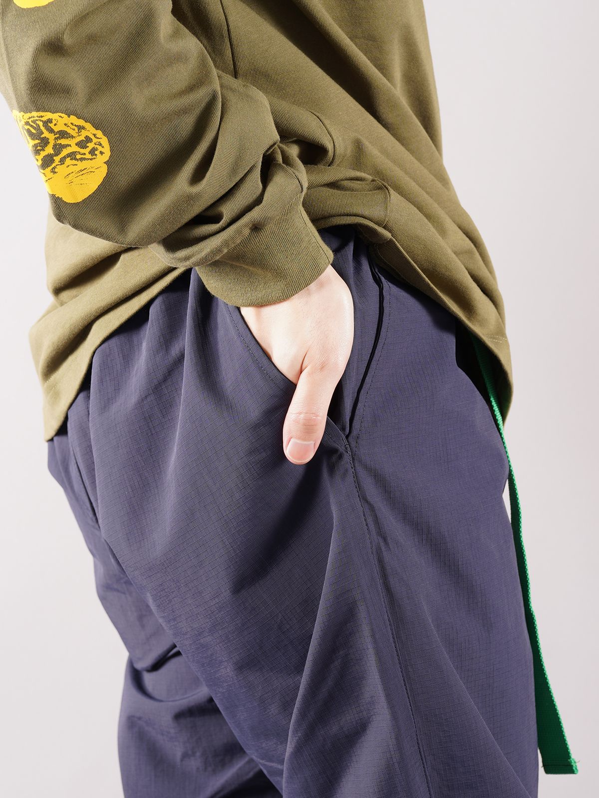 ラスト1点 / BUCKLE RIPSTOP PANTS / バックル リップストップ パンツ (ネイビー)