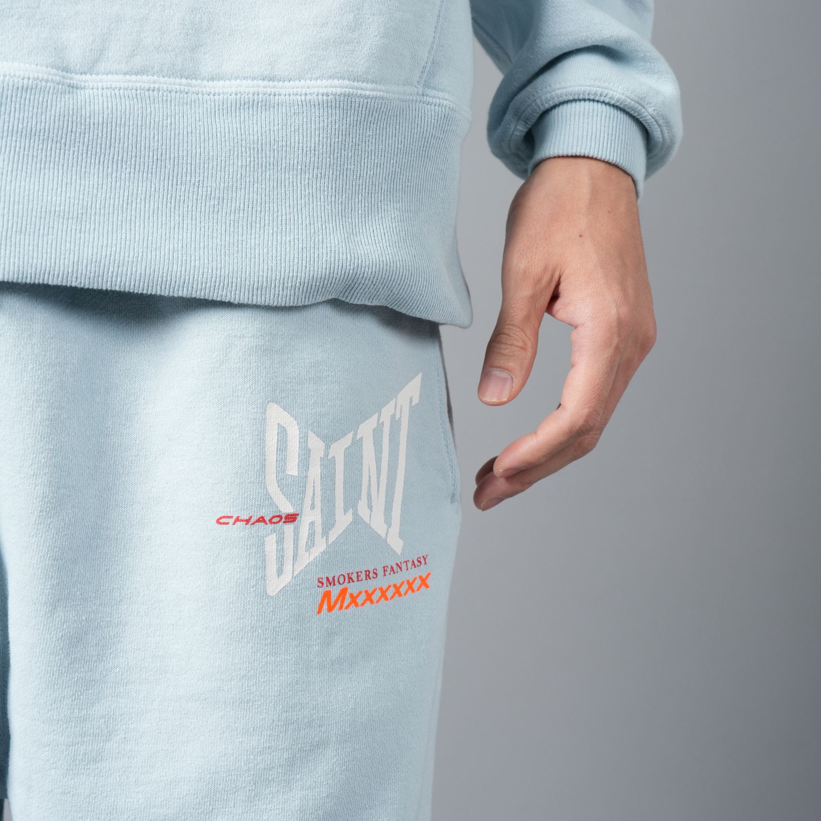 【ラスト1点】SM-HR8-0000-057 / SWEAT PANTS / RIBON SAINT / BLUE / スウェットパンツ (ブルー)