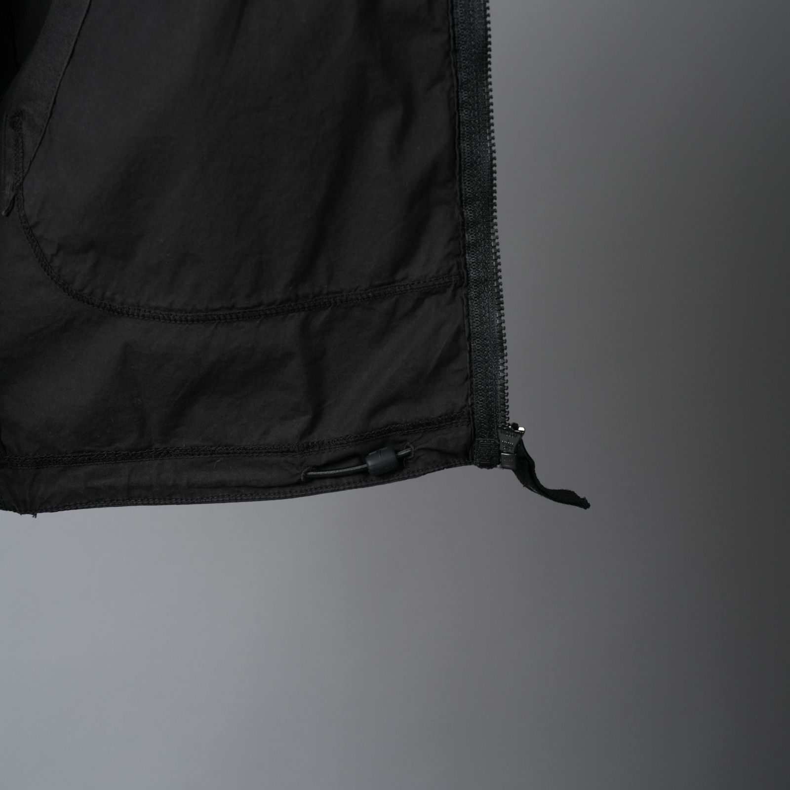 6100044 STRETCH COTTON TELA 'PARACADUTE' / トラックジャケット (ブラック)