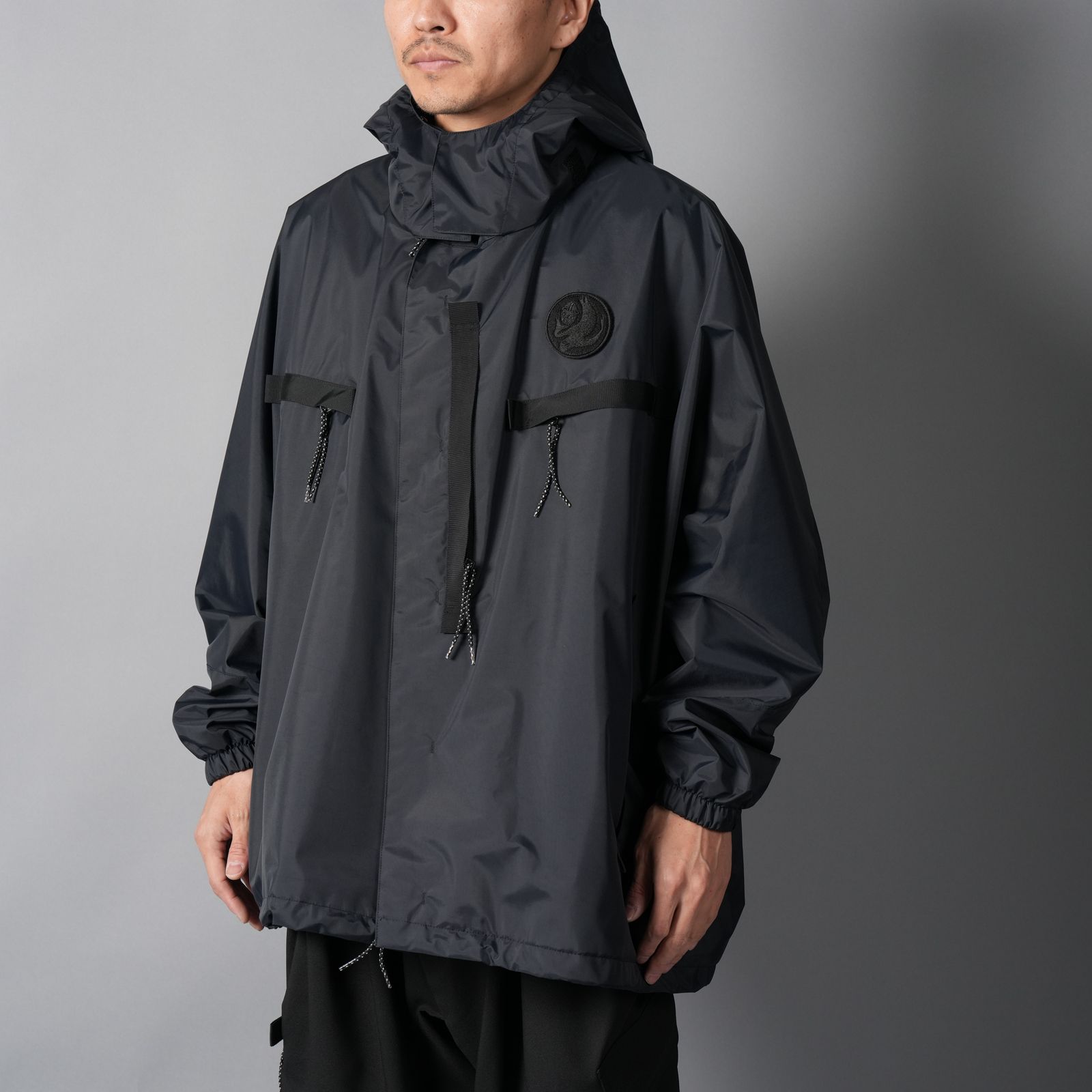 【GHOST】WOVEN 3L WATER-REPELLENT HOOD PONCHO NINJA BLOUSON / ニンジャ ブルゾン(ブラック)