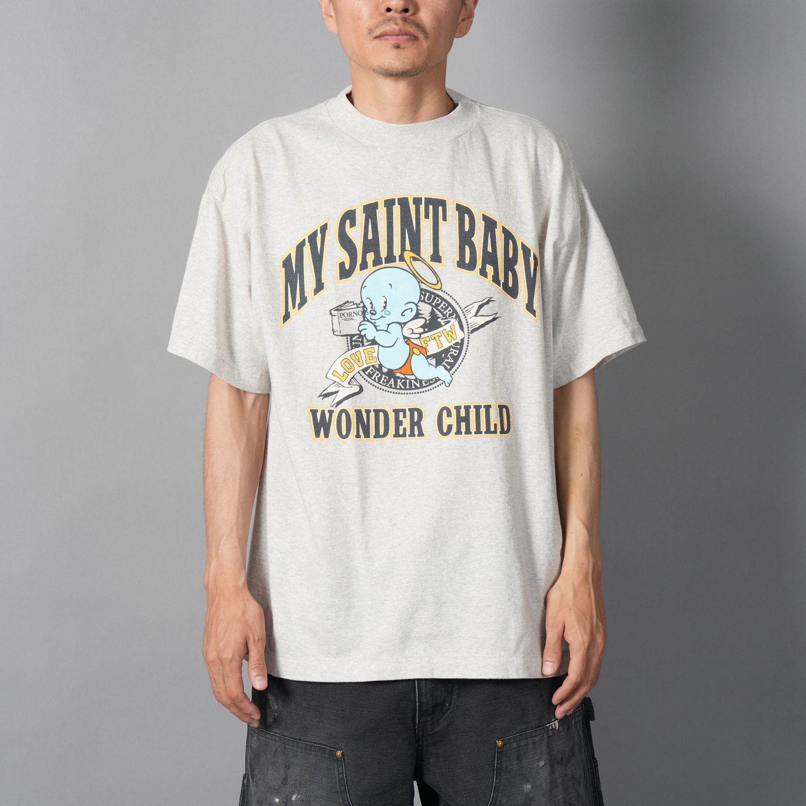 【ラスト1点】SM-HR1-0000-027 / SS TEE / SAINT BABY / GREY / Tシャツ (グレー)