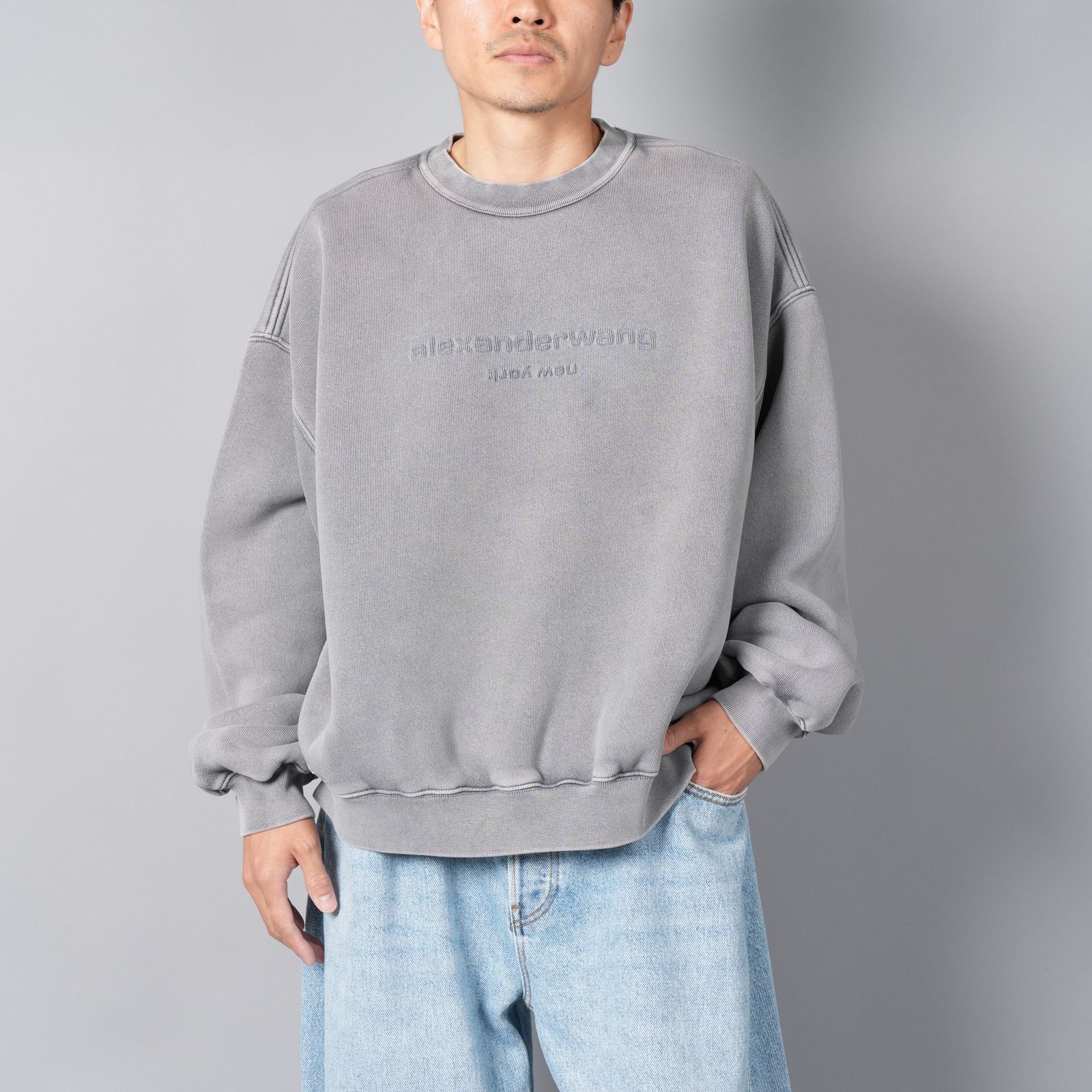 Alexander Wang - BI-COLOR ACID SWEATSHIRT WITH EMBOSSED LOGO ...