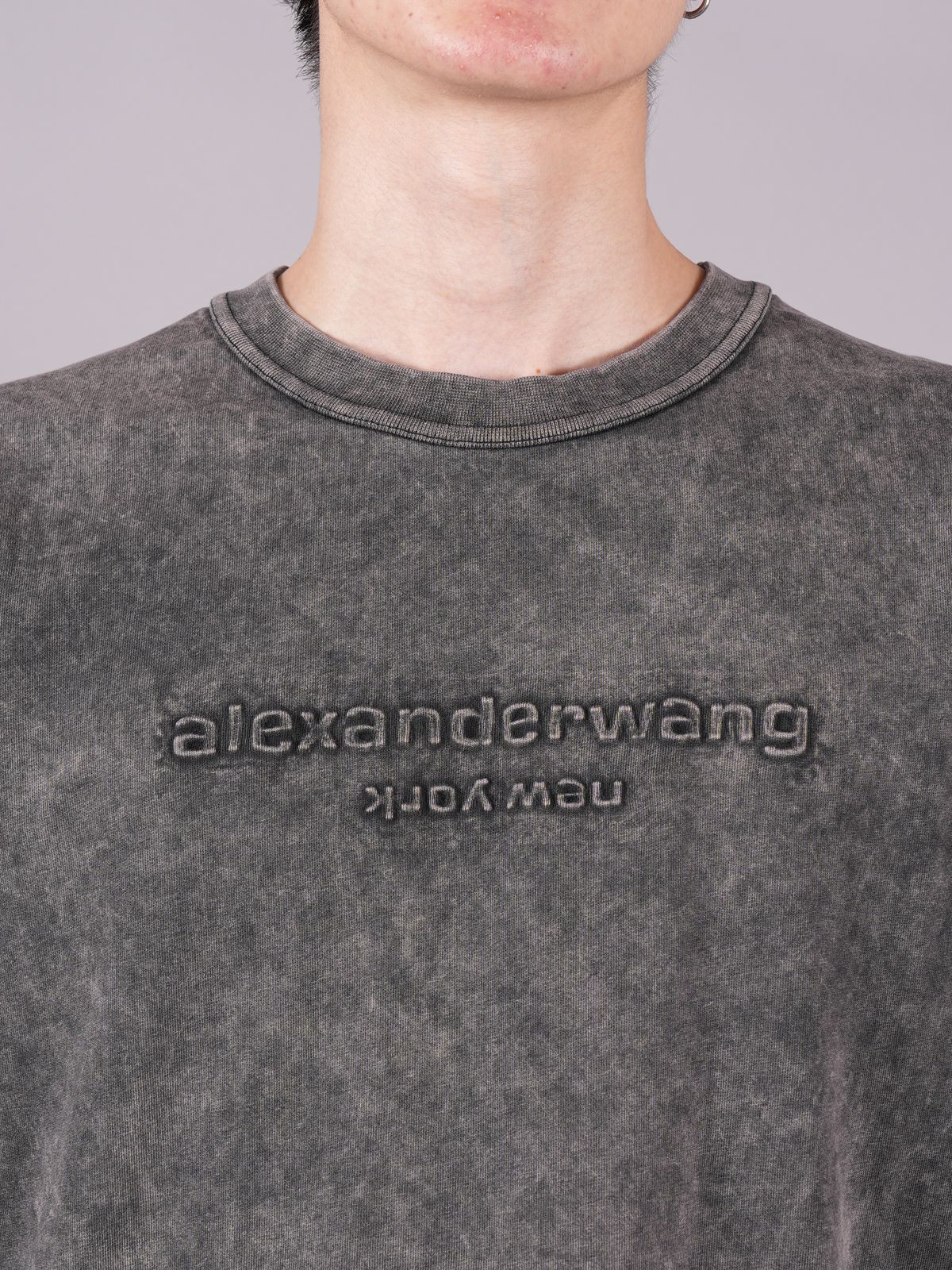 ALEXANDER WANG - 【ラスト1点】 SHORT SLEEVE TEE WITH EMBOSSED LOGO 