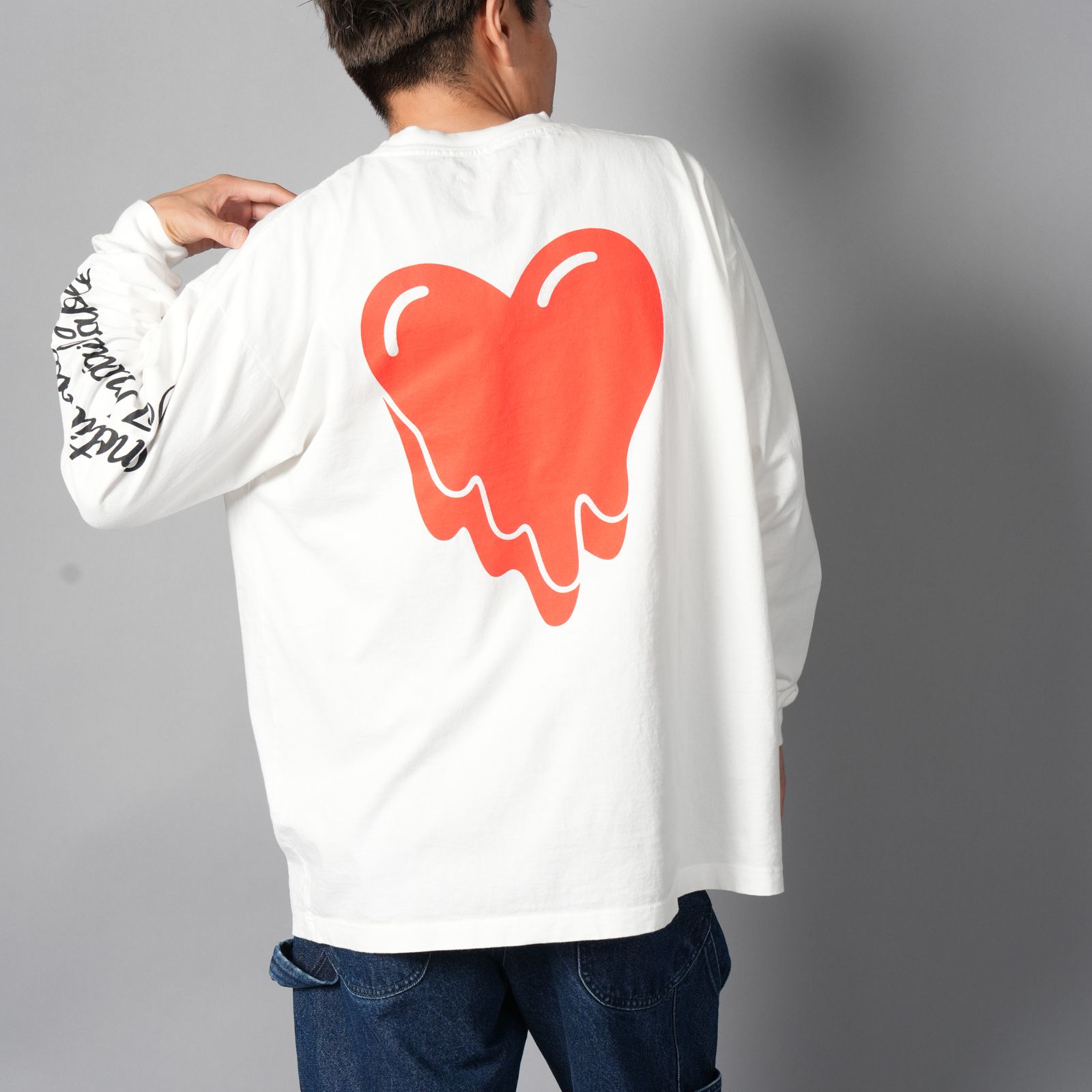 【コラボ】EU-MK1-0000-C10 / EU AB FAVE LS TEE  / BLACK / ロンT・カットソー (ホワイト)