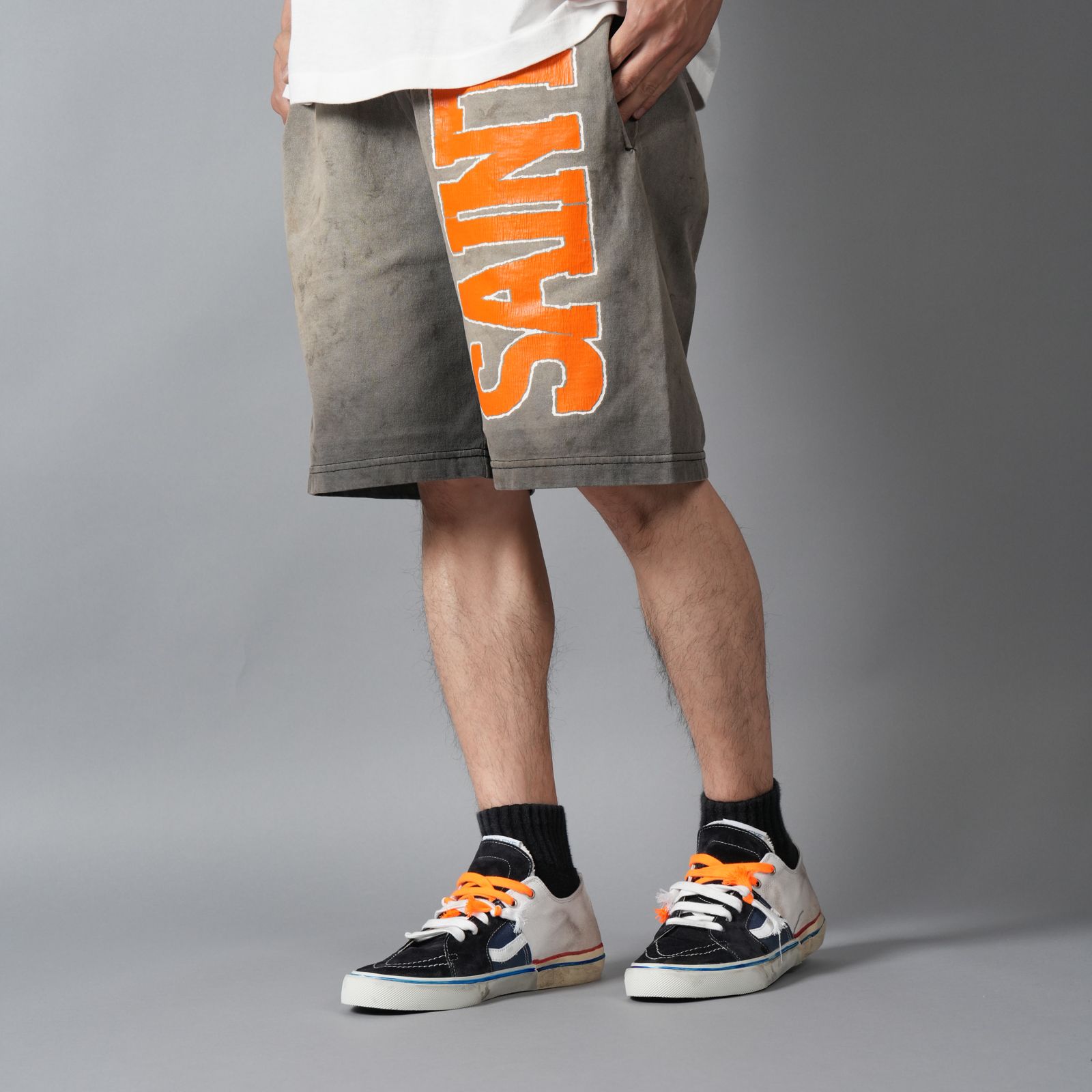 SM-MK8-0000-070 / EASY SHORTS / CUT SEW / CHARCOAL / スウェットショーツ  (チャコール)