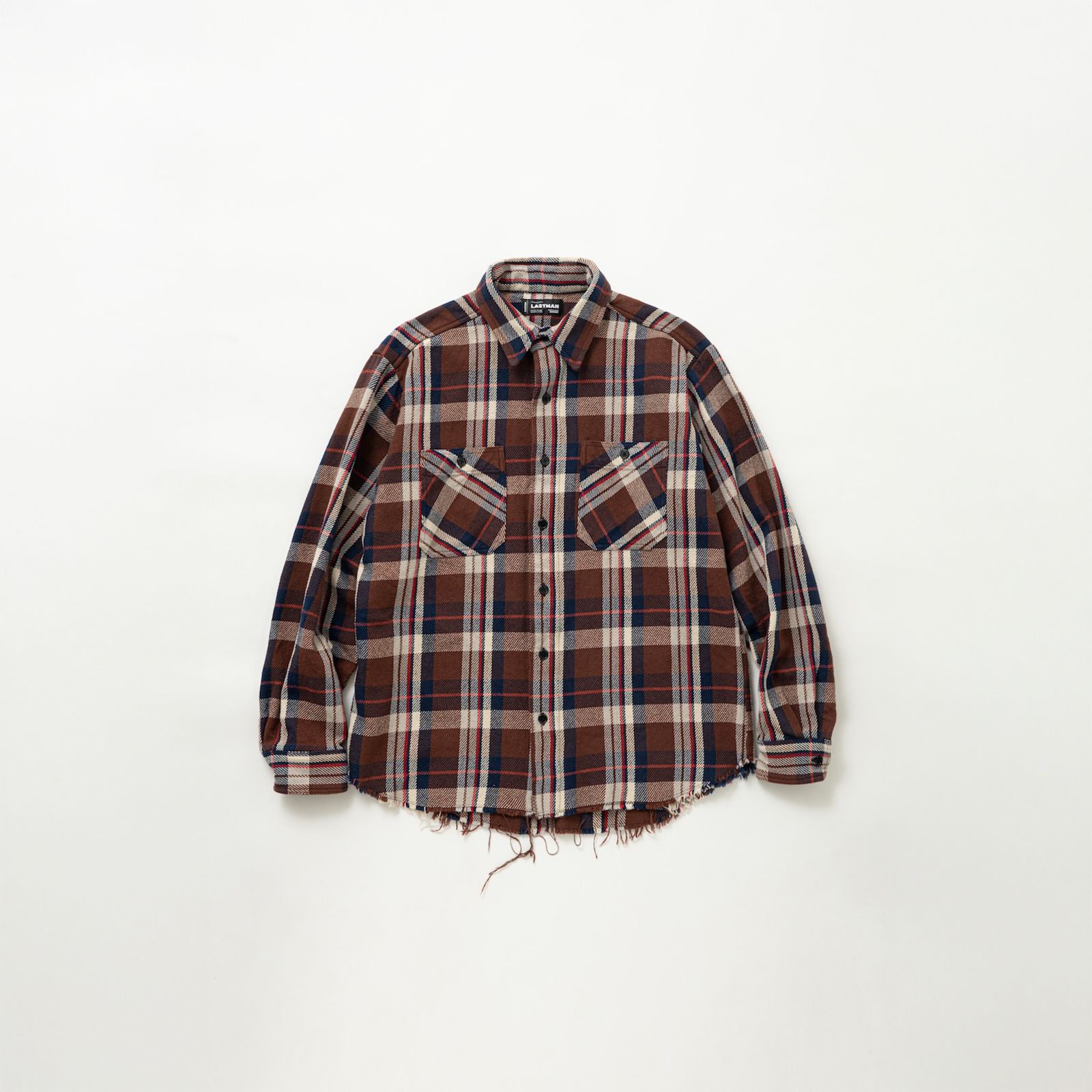 DAMAGED FLANNEL SHIRTS / ネルシャツ (ブラウン)