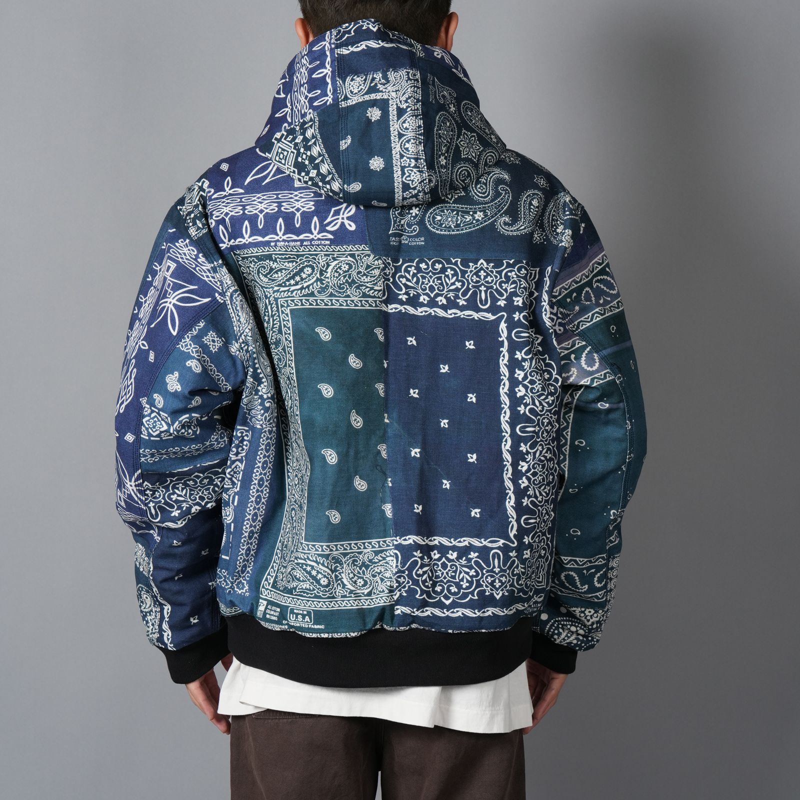 MH027 / Quilted Hoodie Jacket / キルテッド フーディージャケット (ブルー)
