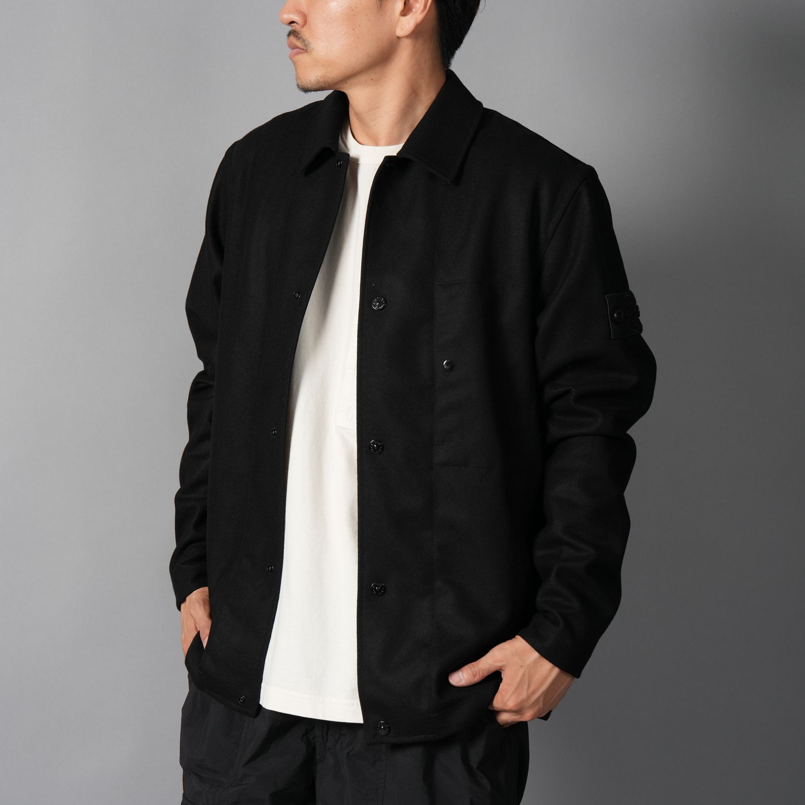 200020 / OVER SHIRT_S.I. GHOST / オーバーシャツ (ブラック)