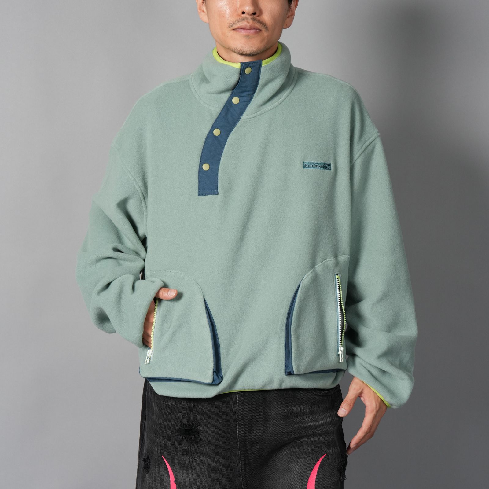 FLOWING FLEECE SWEAT / フローイング フリース スウェット  (カーキ)