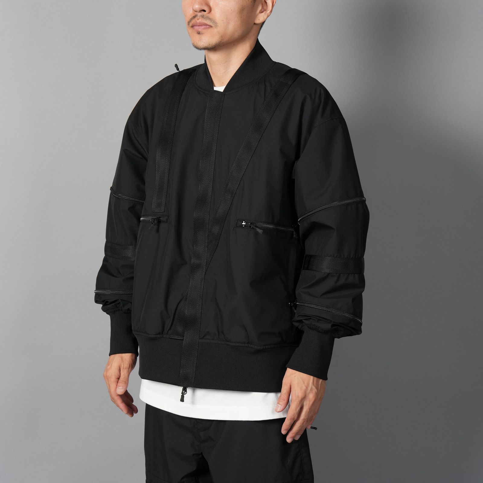 【限定】【D-VEC×ALMOSTBLACK】WINDSTOPPER 3L MA1 BLOUSON / ゴアテックス ラボ スリーレイヤー / ブルゾン [防水・防風] (ブラック)