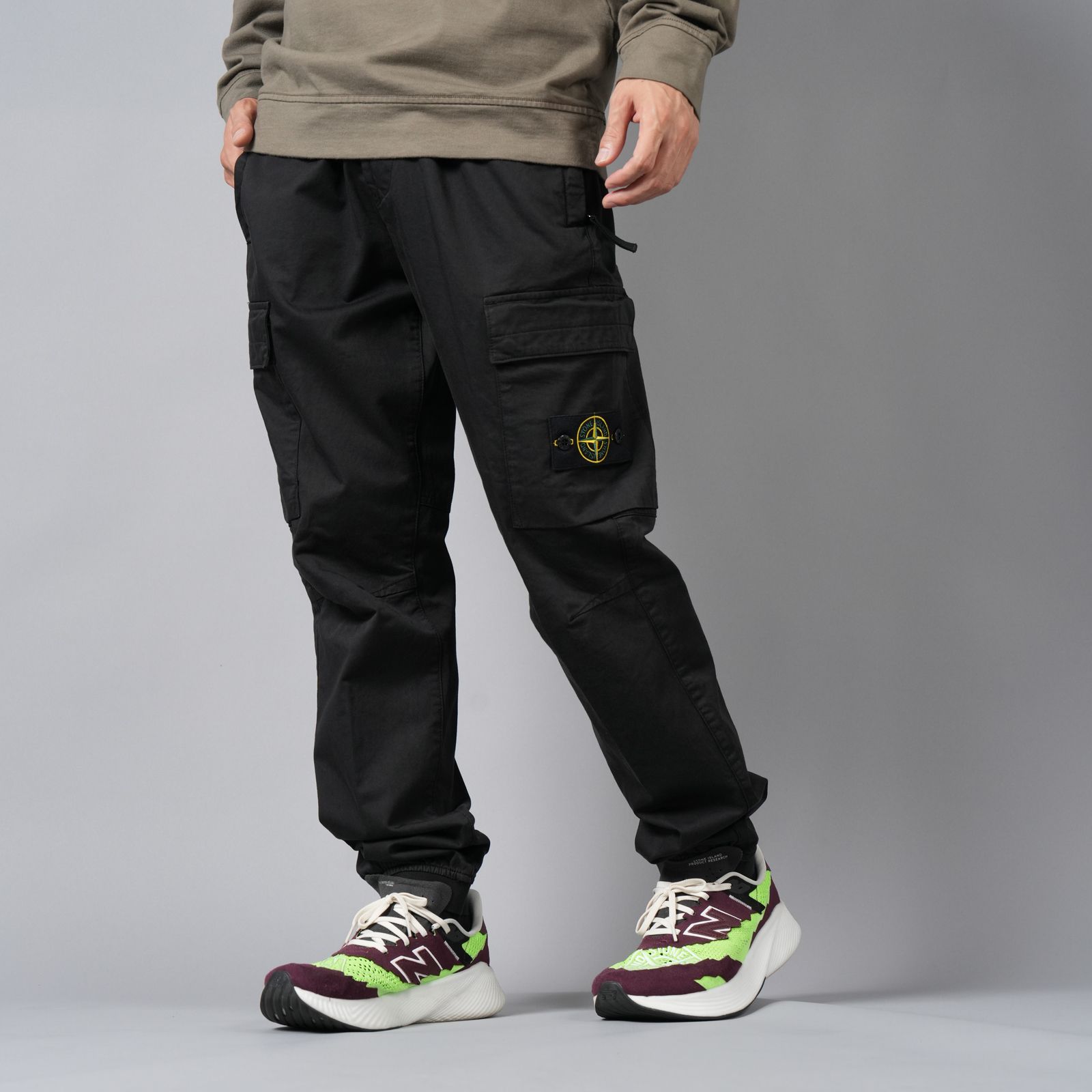 【残りわずか】【定番アイテム】31314 STRETCH COTTON WOOL SATIN / ストレッチ コットン ウール サテン カーゴパンツ [ストレッチ入り] (ブラック)