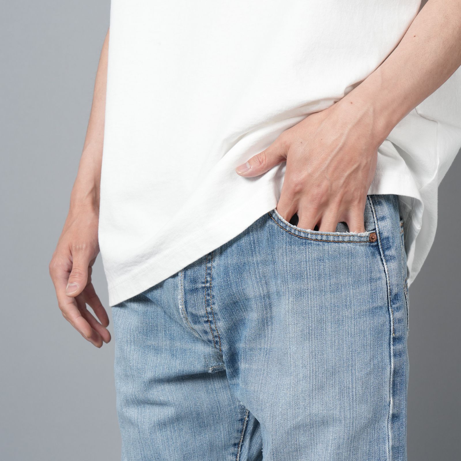 【ラスト1点】BASICKS x Vintage Levi's Heart Pocket Denim / ハートポケットデニム [34インチ] (ブルー)