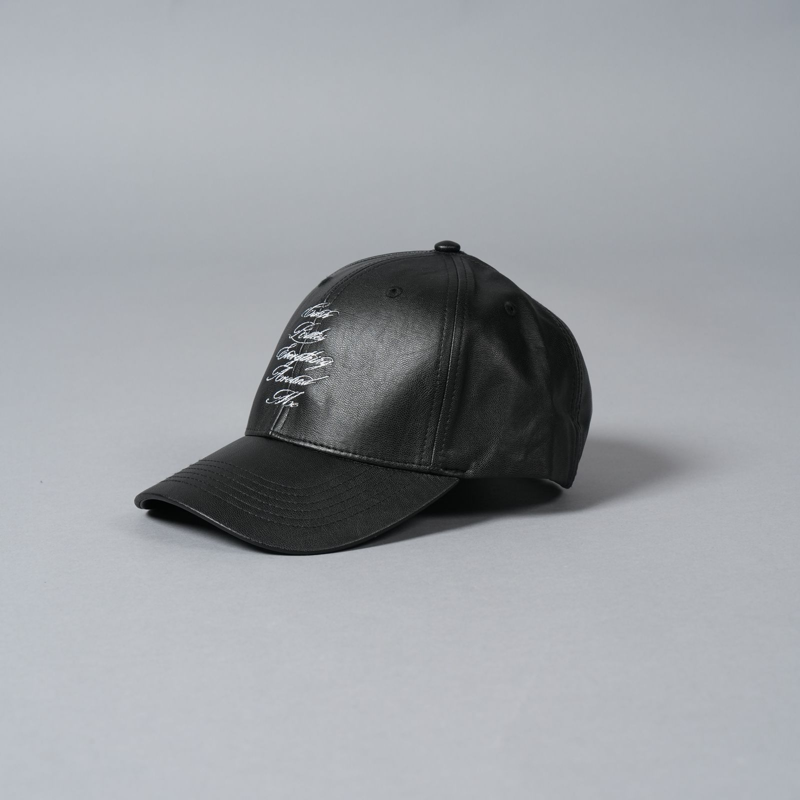 【ラスト1点】PU LEATHER BASEBALL CAP "C.R.E.A.M" / キャップ (ブラック)