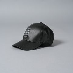 【ラスト1点】PU LEATHER BASEBALL CAP "C.R.E.A.M" / キャップ (ブラック)